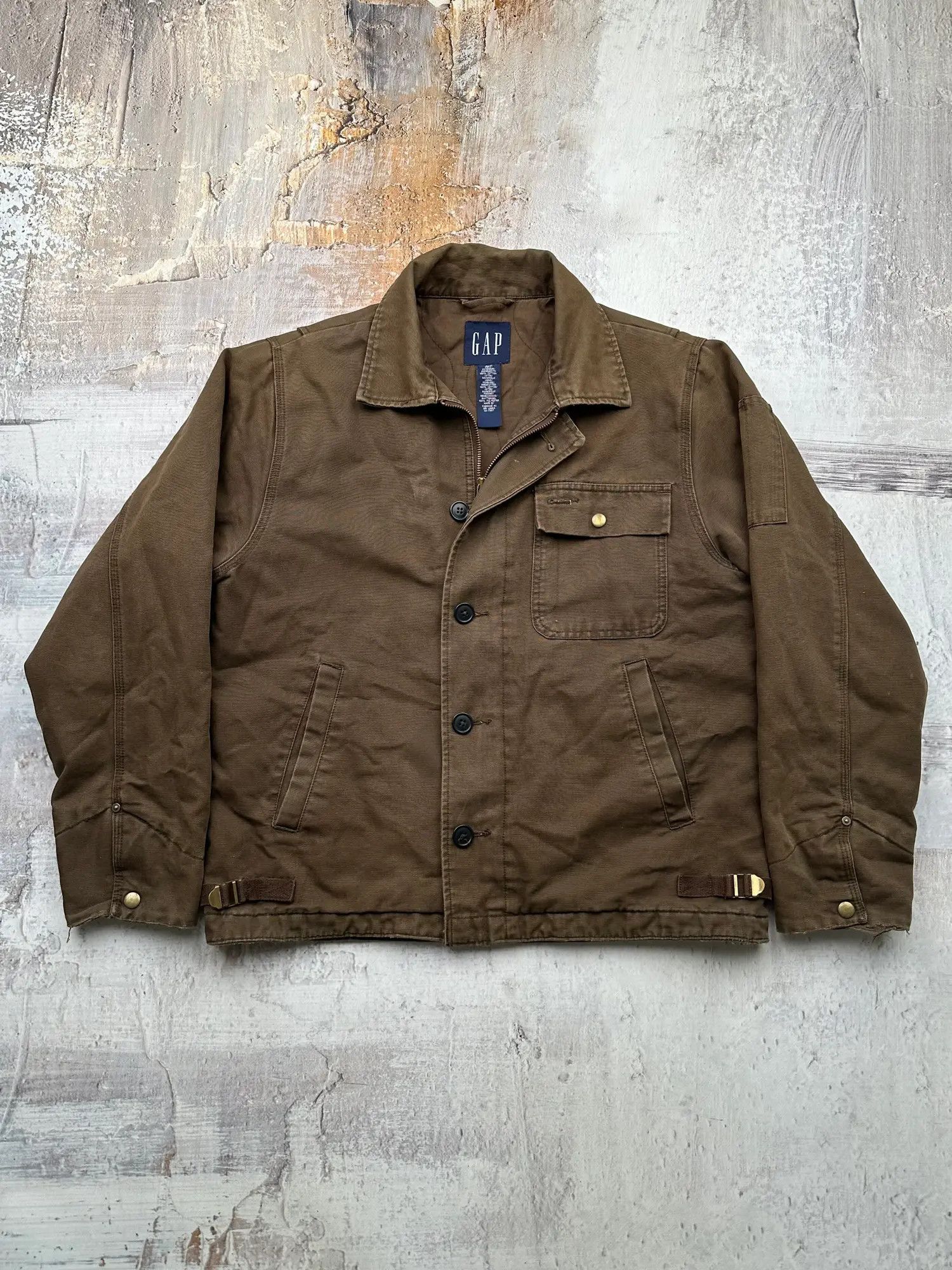 image of Archival Clothing x Gap Vintage Work Amazing Thrashed Jacket in Brown, Men's (Size Small)