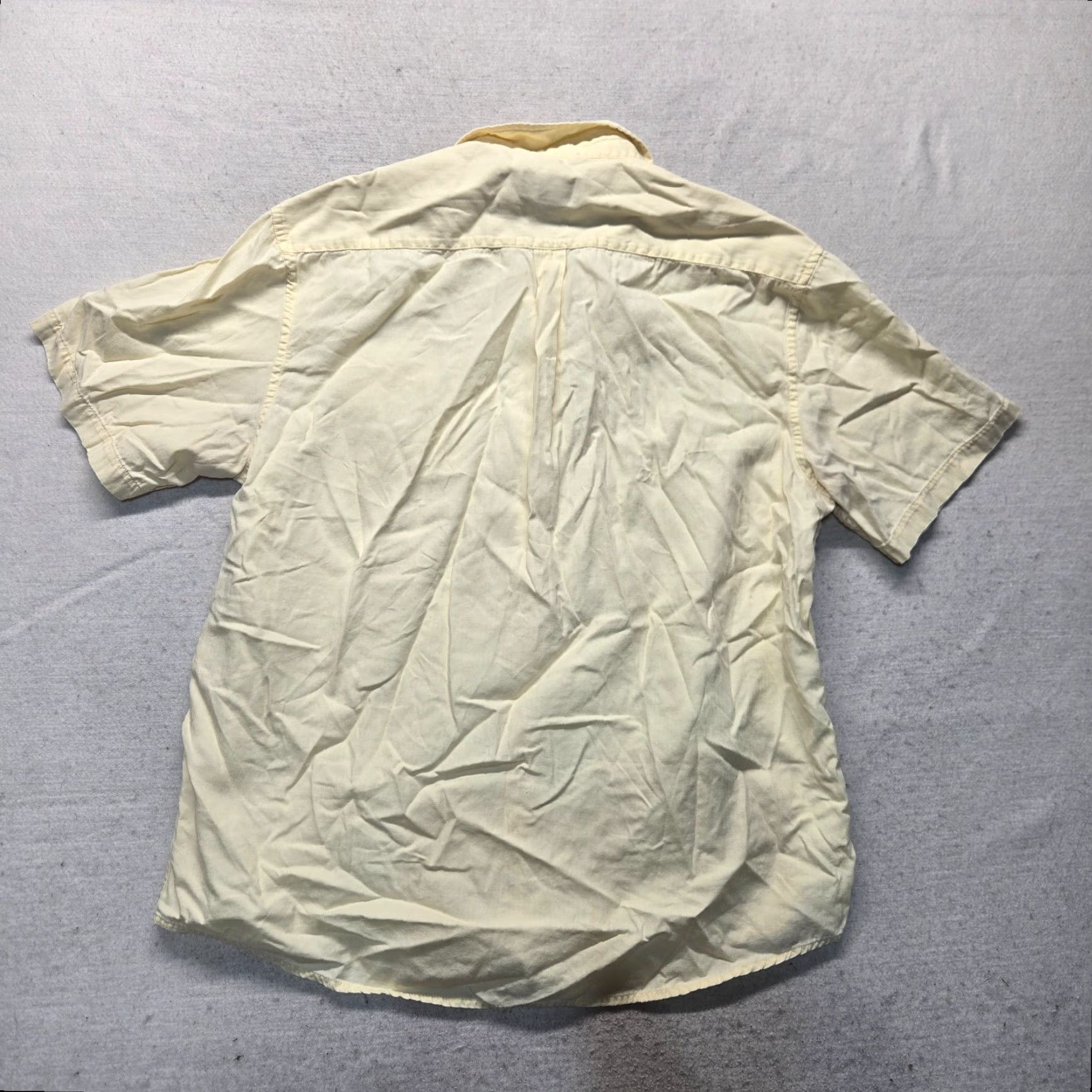 Vintage Stanford Shirt Solid Yellow Short Sleeve Button Up 100% Cotton Adult Men L Large Size US L / EU 52-54 / 3 - 7 Thumbnail