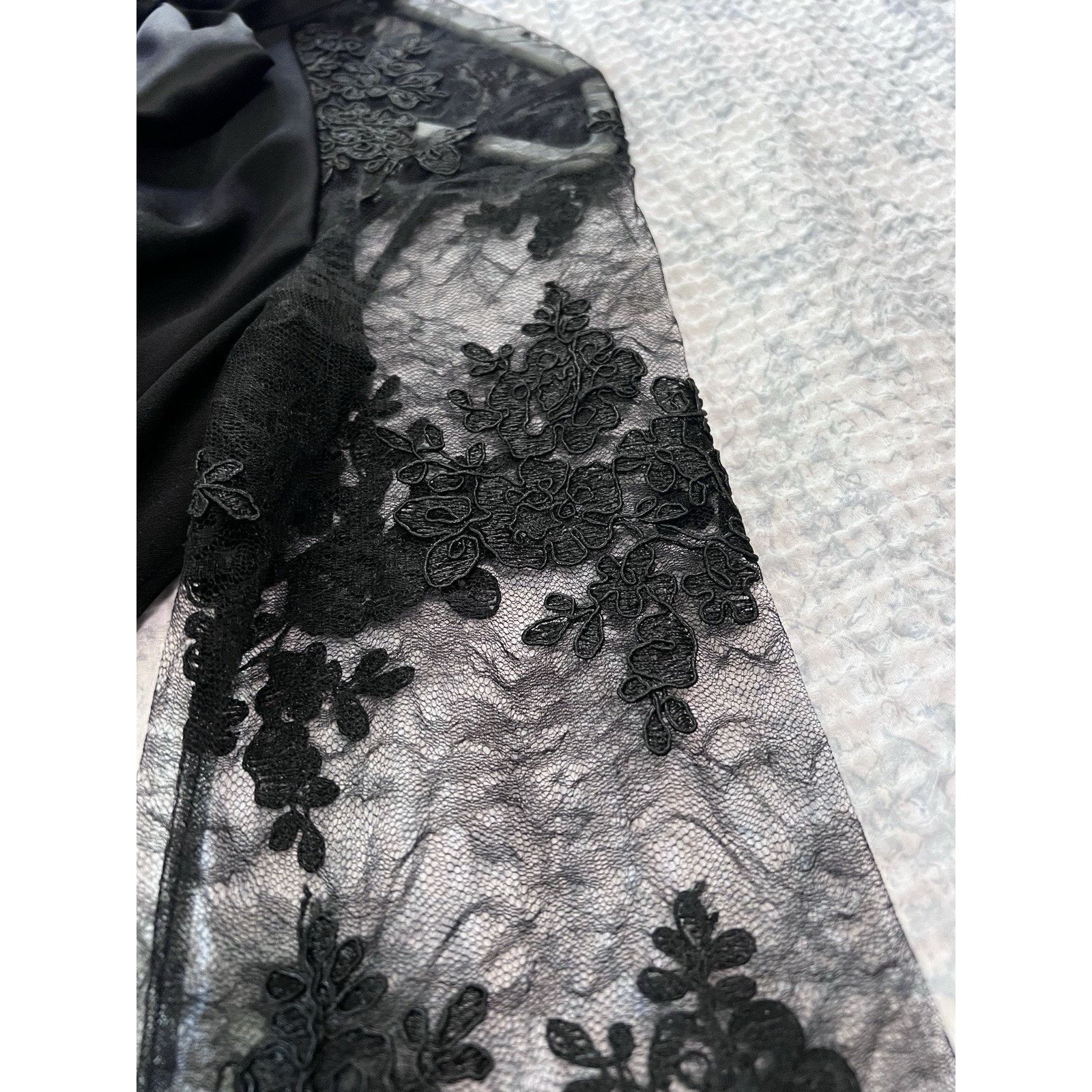 & Other Stories Kay Unger Cocktail Dress Black Sz 4 Lace Sleeve Retail $318 Size S / US 4 / IT 40 - 4 Thumbnail