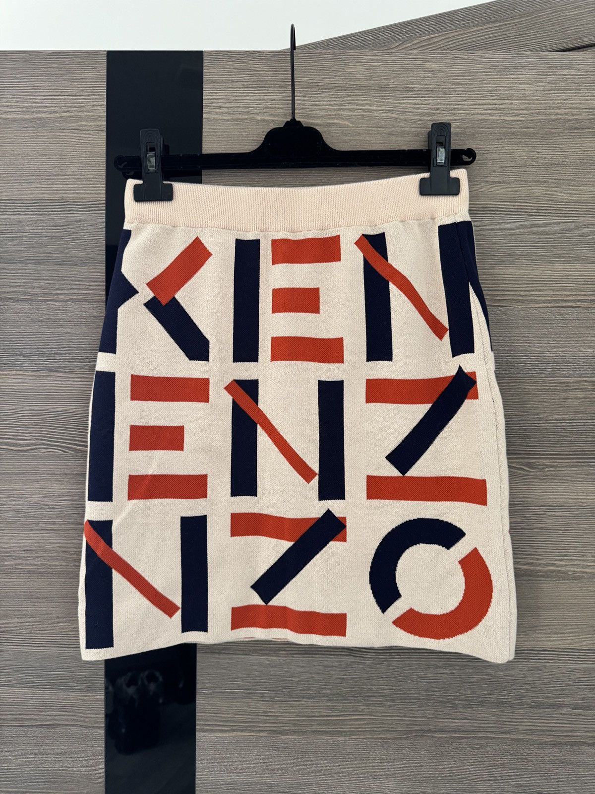 Japanese Brand × Kenzo Kenzo Monogram Cream Mini Skirt Size 26" / US 2 / IT 38 - 3 Thumbnail