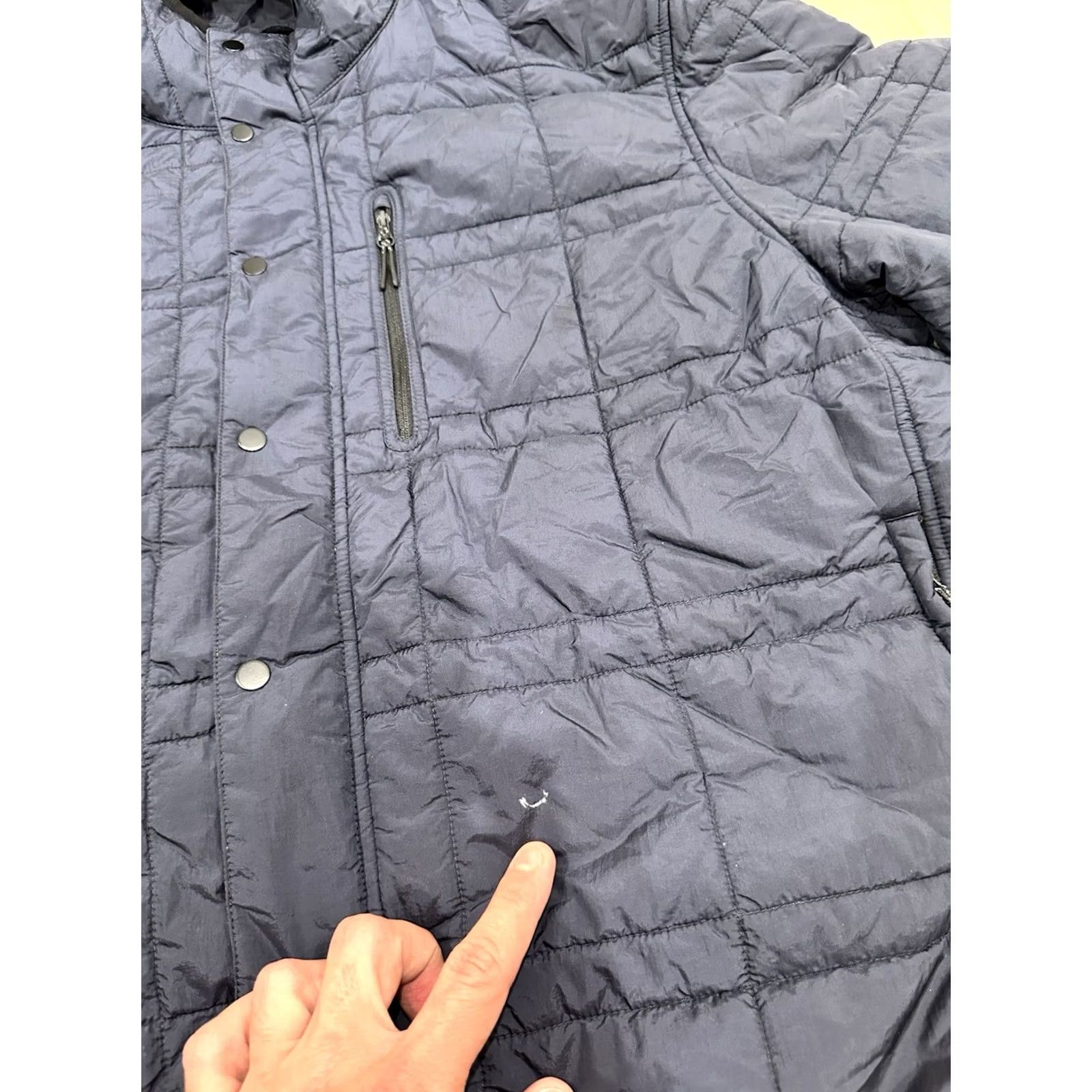 Vintage VINTAGE? PROOF Moonweight Hooded Jacket 2XL Men Blue Nylon Puffer Jacket Hoodie Zip Quilt Lightweight Winter Fall Spring Size US XXL / EU 58 / 5 - 6 Thumbnail
