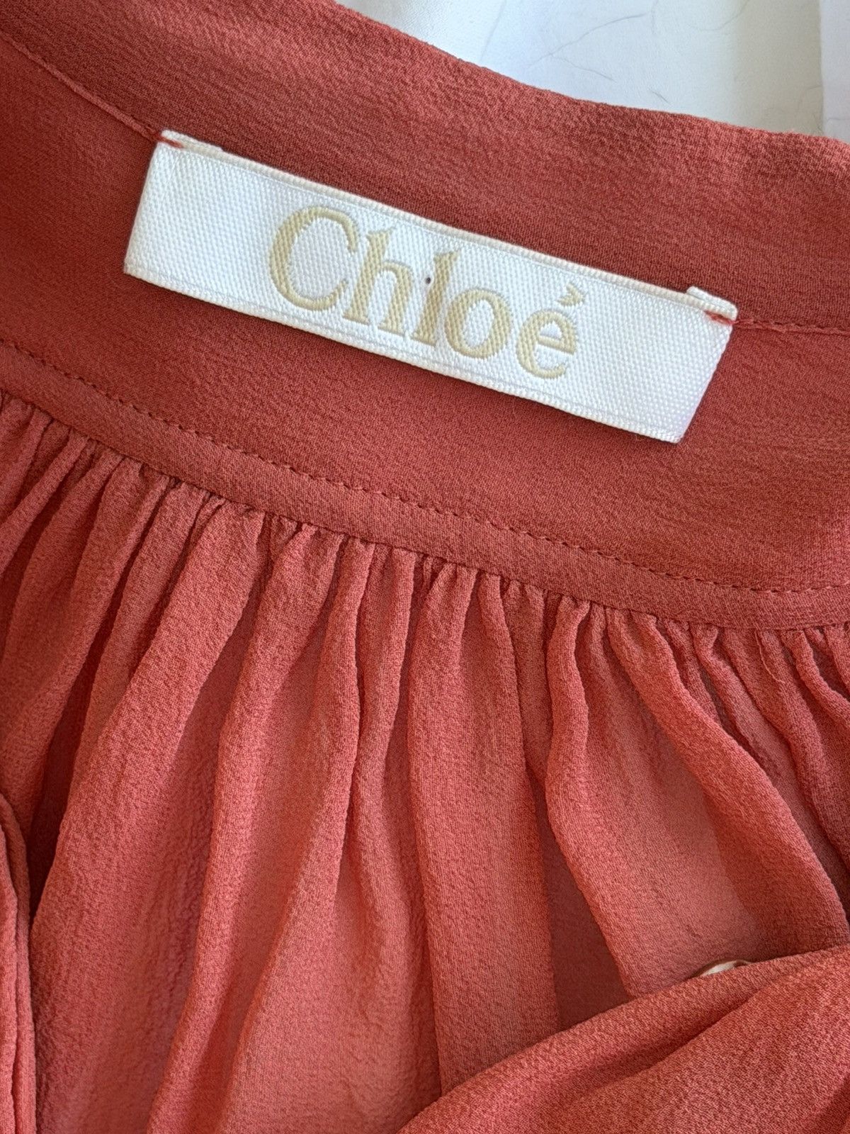Chloe Chloé SS12 Clare Waight Keller Silk Blouse L’Atelier Rose Size XS / US 0-2 / IT 36-38 - 6 Thumbnail