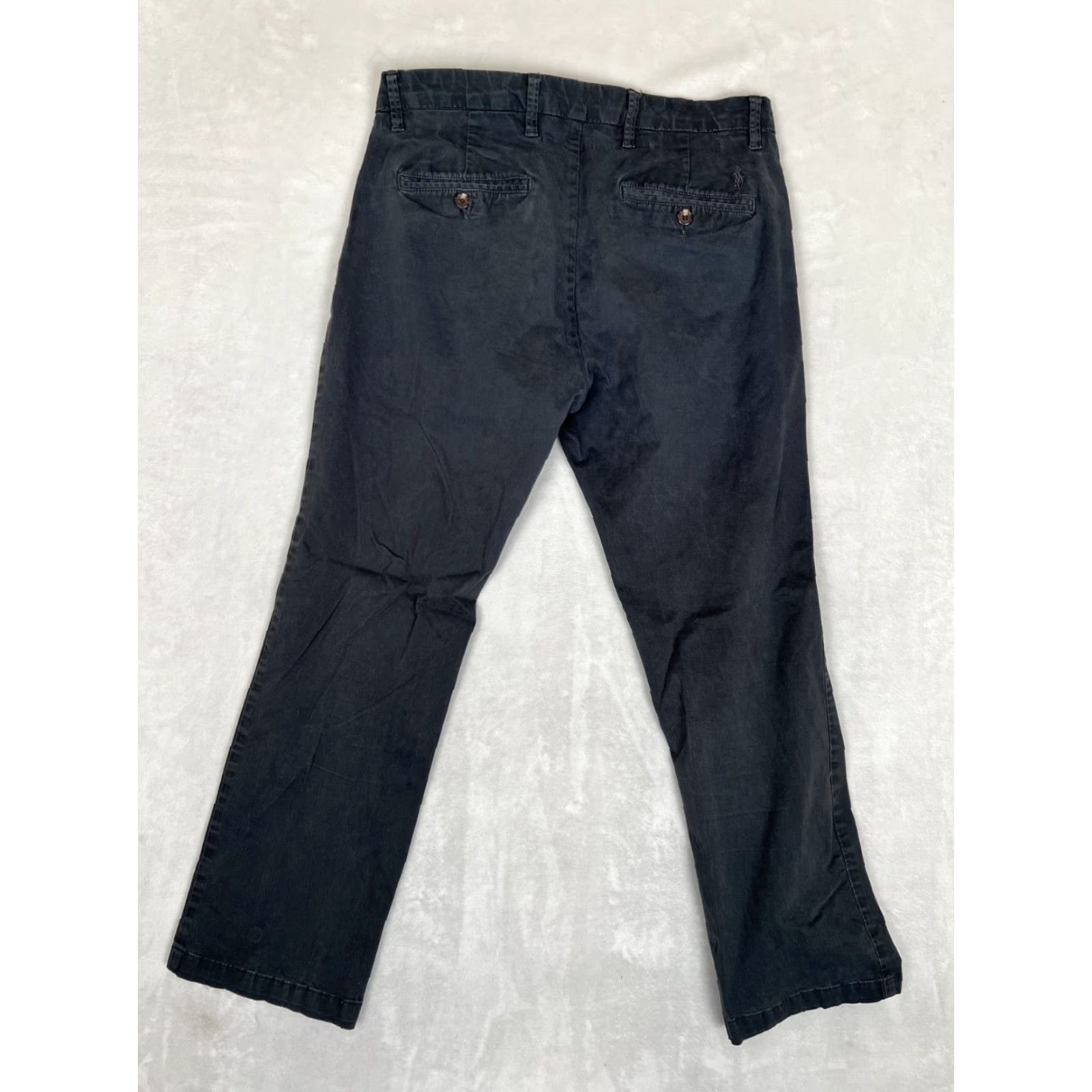 Polo Ralph Lauren Polo Ralph Lauren Pants Mens 32x28 Gray Chino Straight Fit Twill Stretch Regular Waist 32 Inseam 28 Button Logo Pockets Size US XS / EU 42 / 0 - 6 Thumbnail