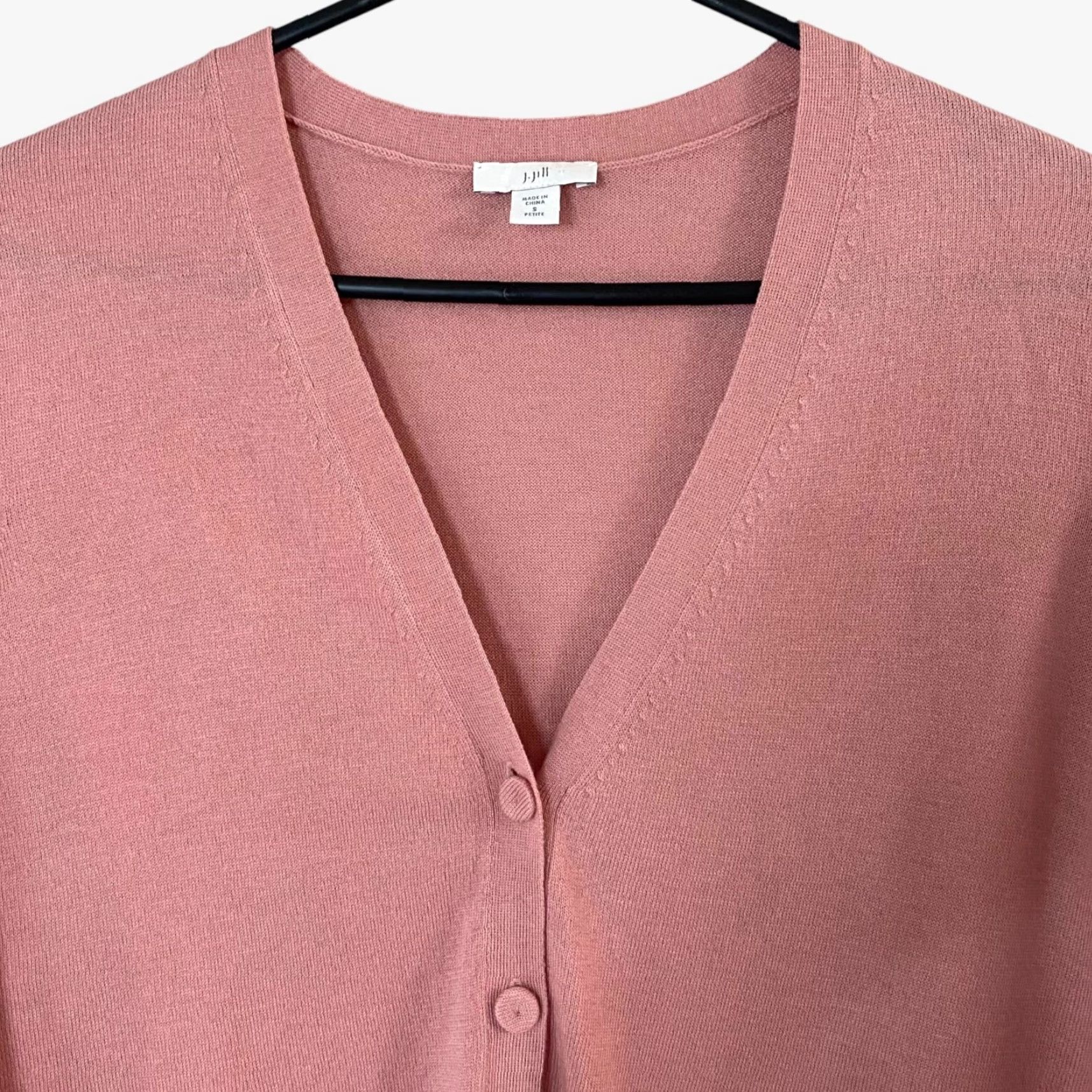 J. Jill J.Jill Cardigan Sweater V-Neck Pink Small Petite Wool Long-Sleeve Button-Front Women Size S / US 4 / IT 40 - 5 Thumbnail