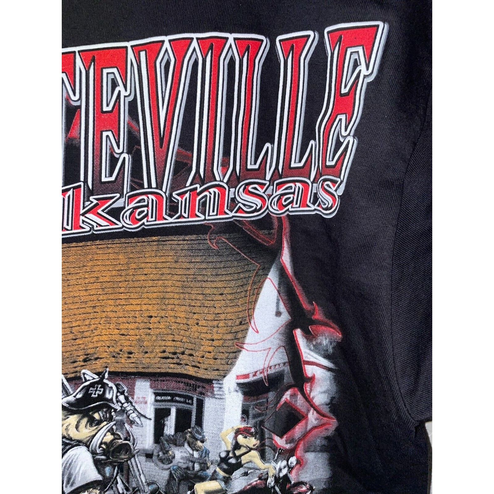 Gildan Fayetteville Biker Shirt Arkansas Bike Rally Large Black Tee Size US L / EU 52-54 / 3 - 9 Thumbnail