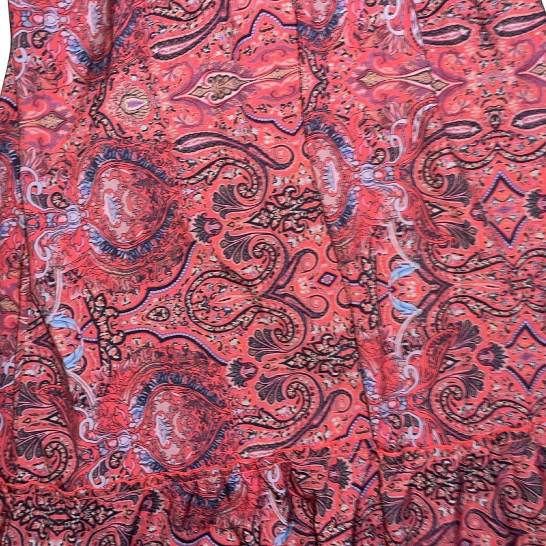 Other Bohemian Paisley Print Maxi Smoked Waist Dress Peasant Flowy Size S / US 4 / IT 40 - 3 Thumbnail