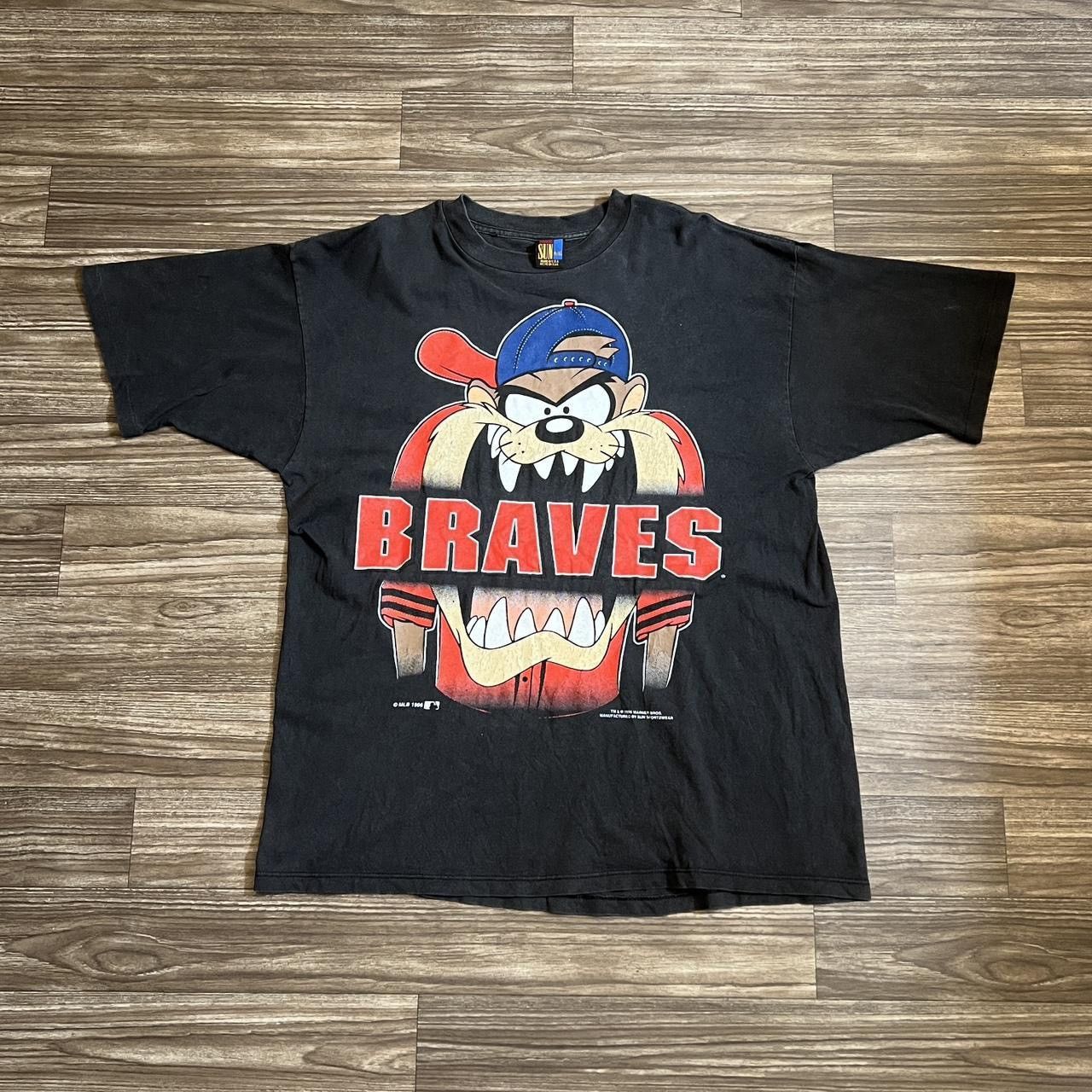 image of Vintage Braves Taz Tee in Black, Men's (Size XL)