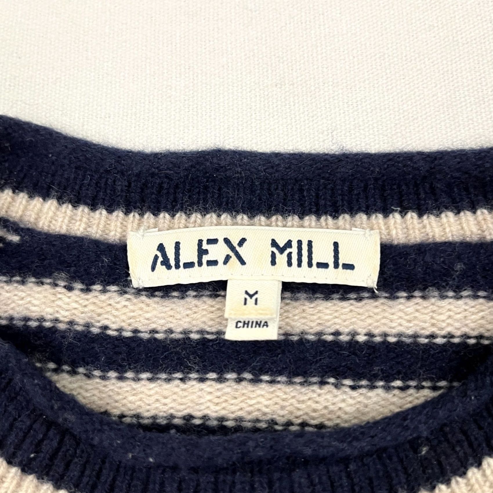 Alex Mill VINTAGE Alex Mill Sun Sweater Womens M Wool & Cashmere Brown Blue Striped Crew Preppy Size M / US 6-8 / IT 42-44 - 2 Thumbnail