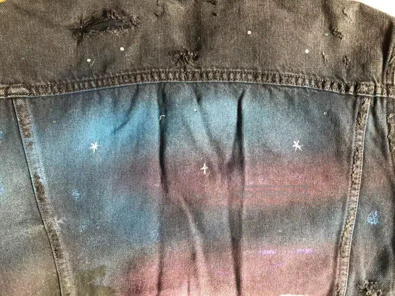 Amiri Amiri Night Wolf Starry Night Destroyed Jacket Size US L / EU 52-54 / 3 - 7 Thumbnail