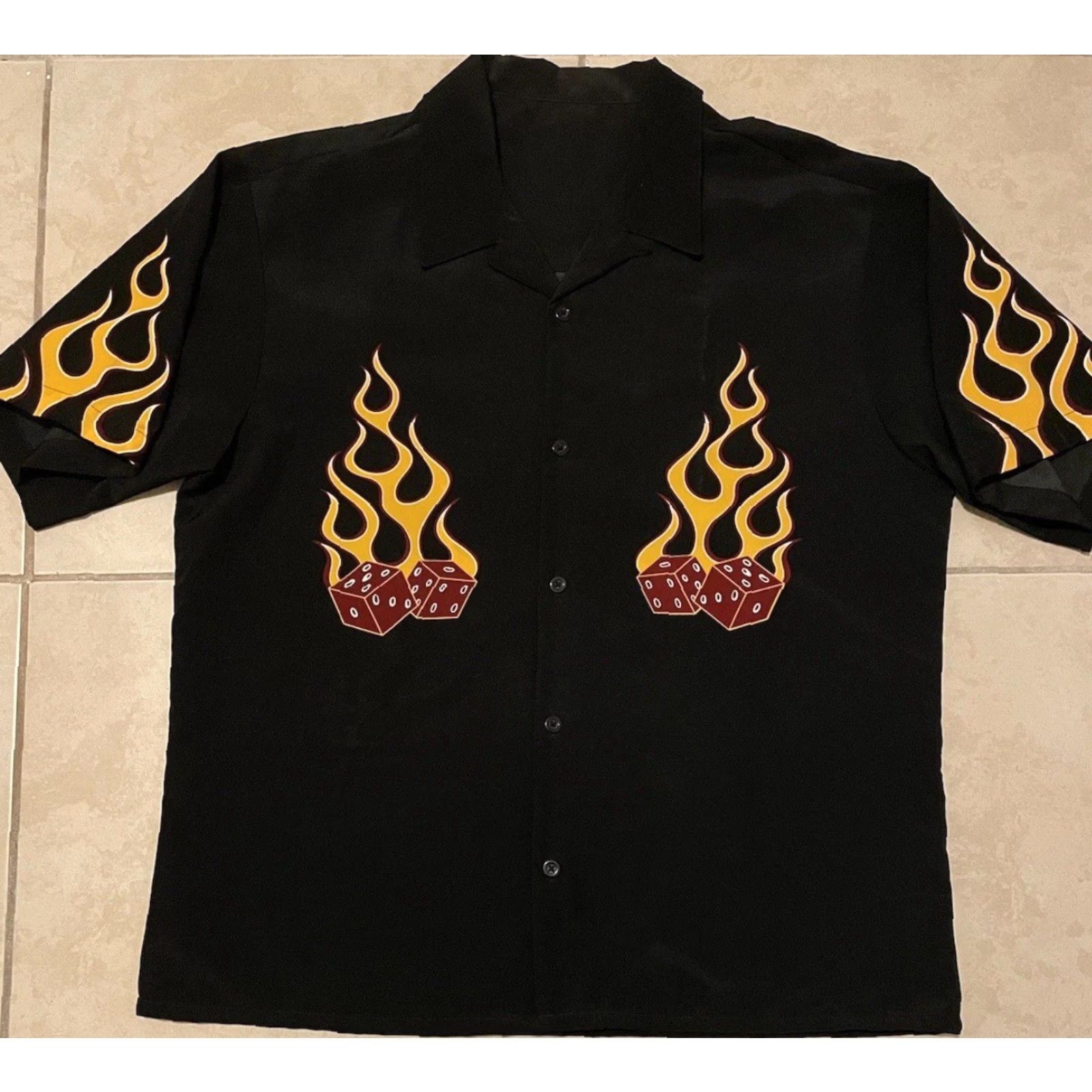 JNCO Vtg Dice Flame Shirt XL Fire Cee Lo Grunge Punk Biker Skate Surf 90s Y2K Jnco Size US XL / EU 56 / 4 - 2 Thumbnail