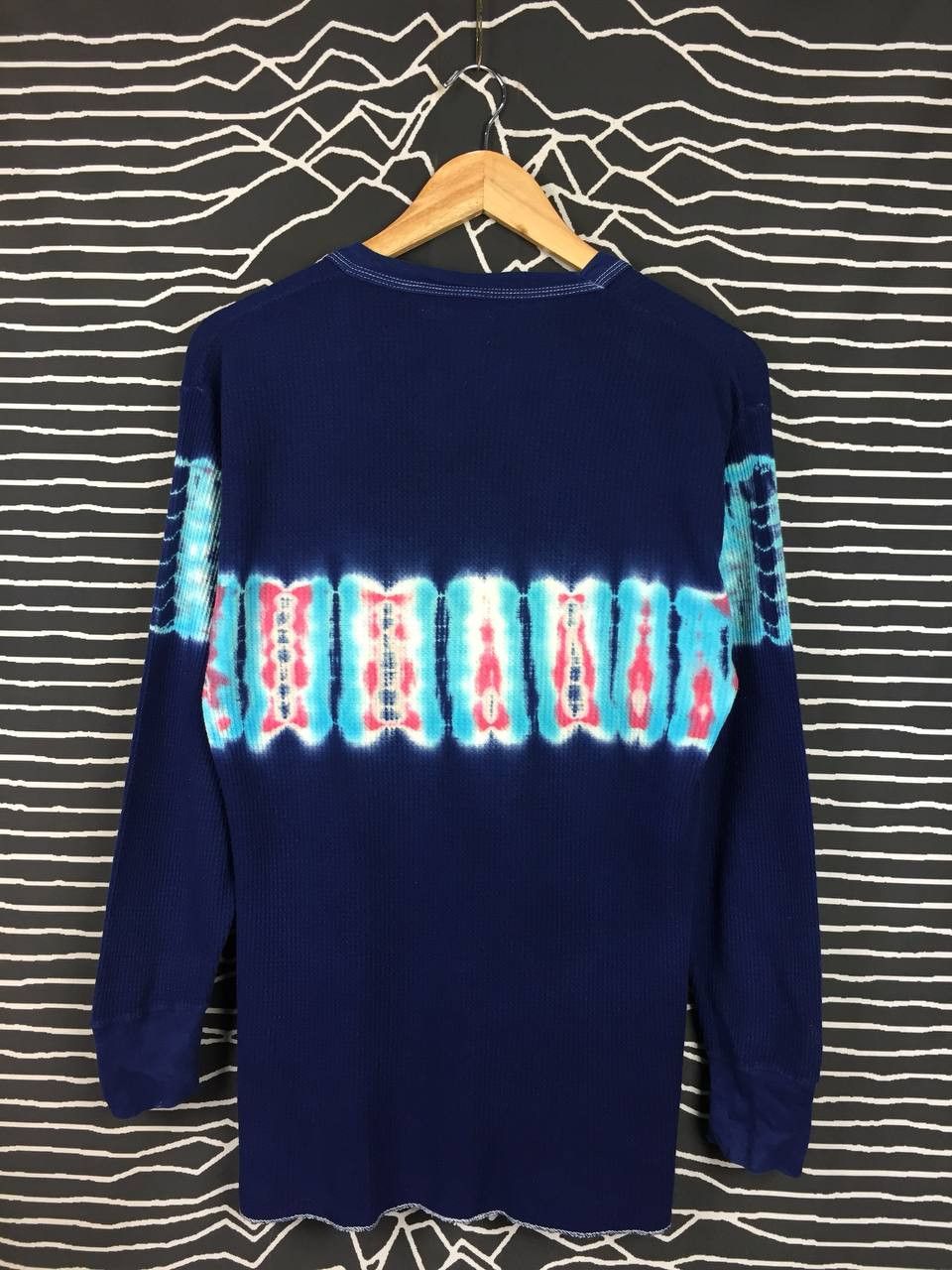 Vintage Vtg Waffle-Knit Crewneck Tie-Dye Longsleeve Tee Size US M / EU 48-50 / 2 - 6 Thumbnail