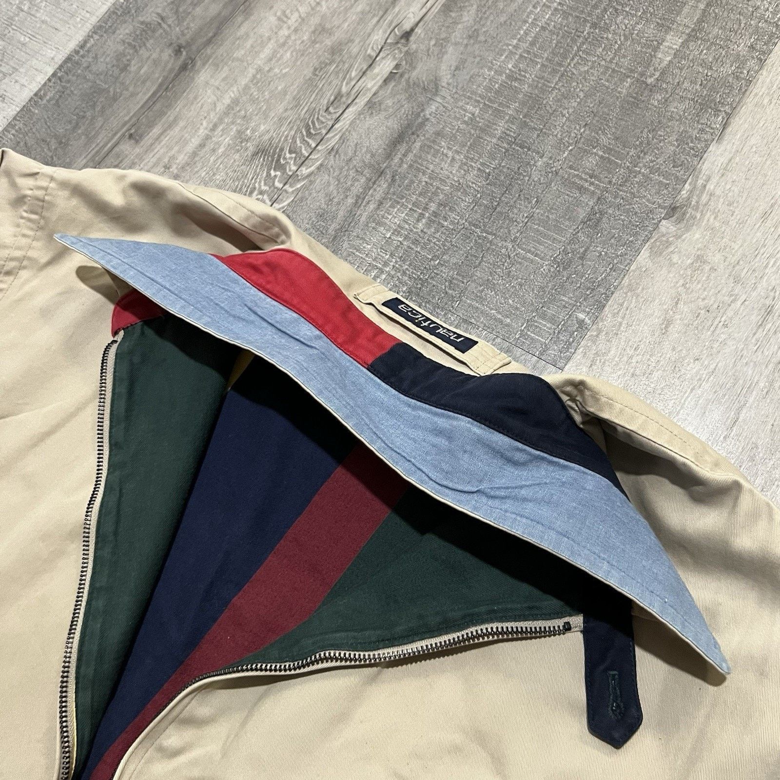 Nautica VTG Nautica Bi Swing Bomber Jacket 90s Beige Multicolor Size US L / EU 52-54 / 3 - 6 Thumbnail
