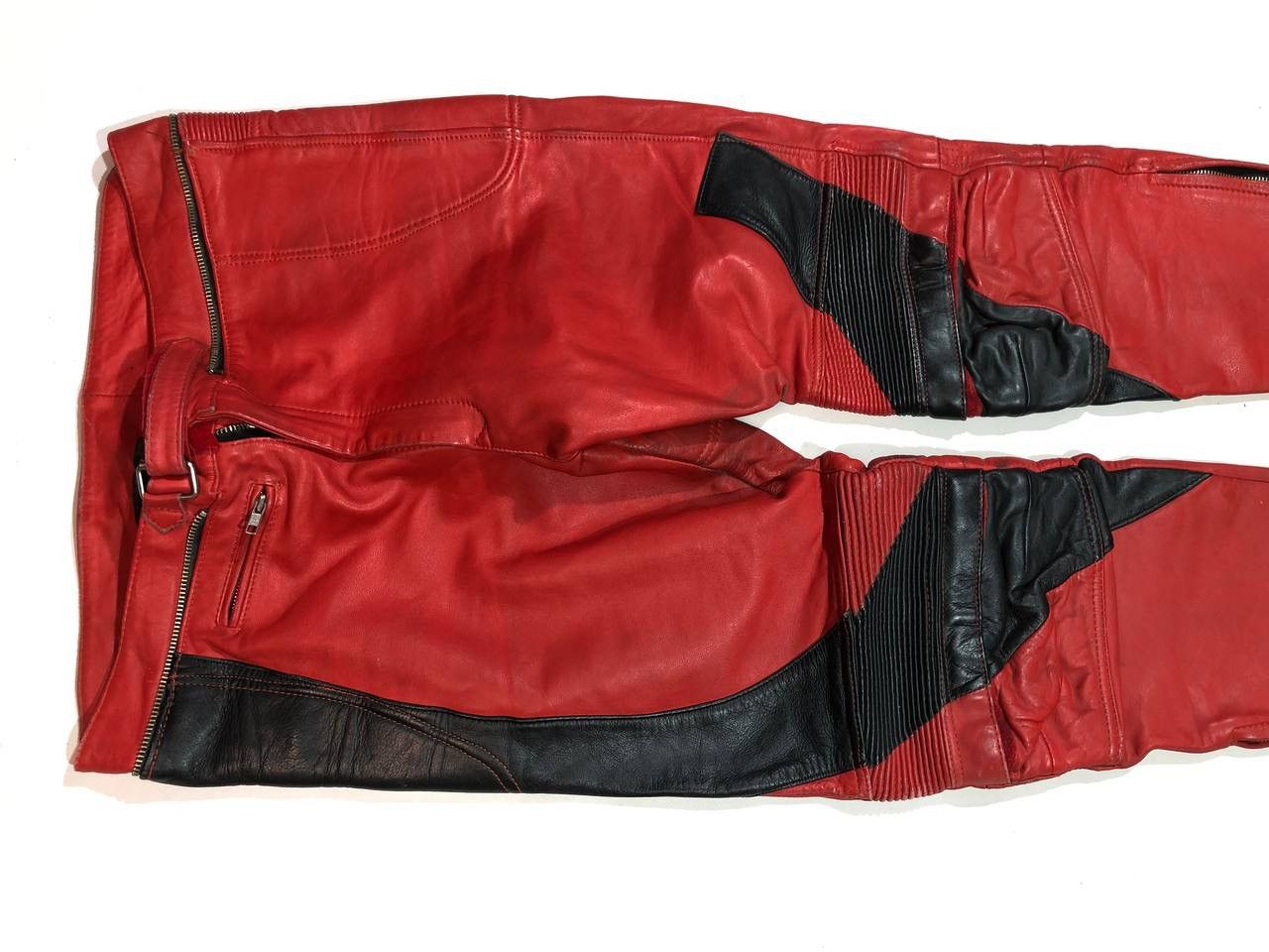 Genuine Leather Louis Vintage Leather Moto Biker Pants Size US 36 / EU 52 - 4 Thumbnail
