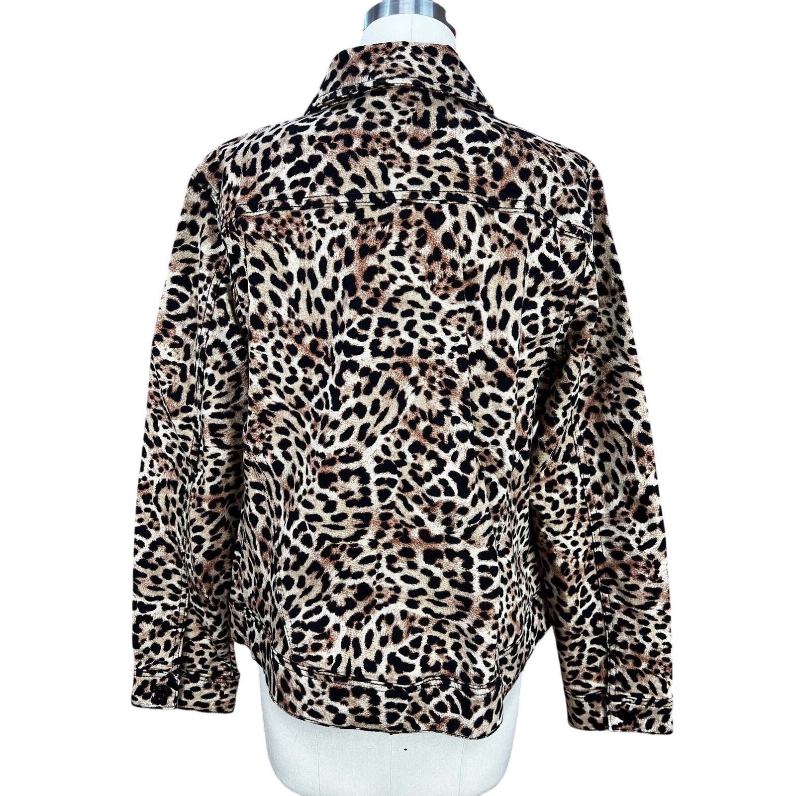 Chicos Chicos Leopard print denim jacket size medium Size M / US 6-8 / IT 42-44 - 3 Thumbnail