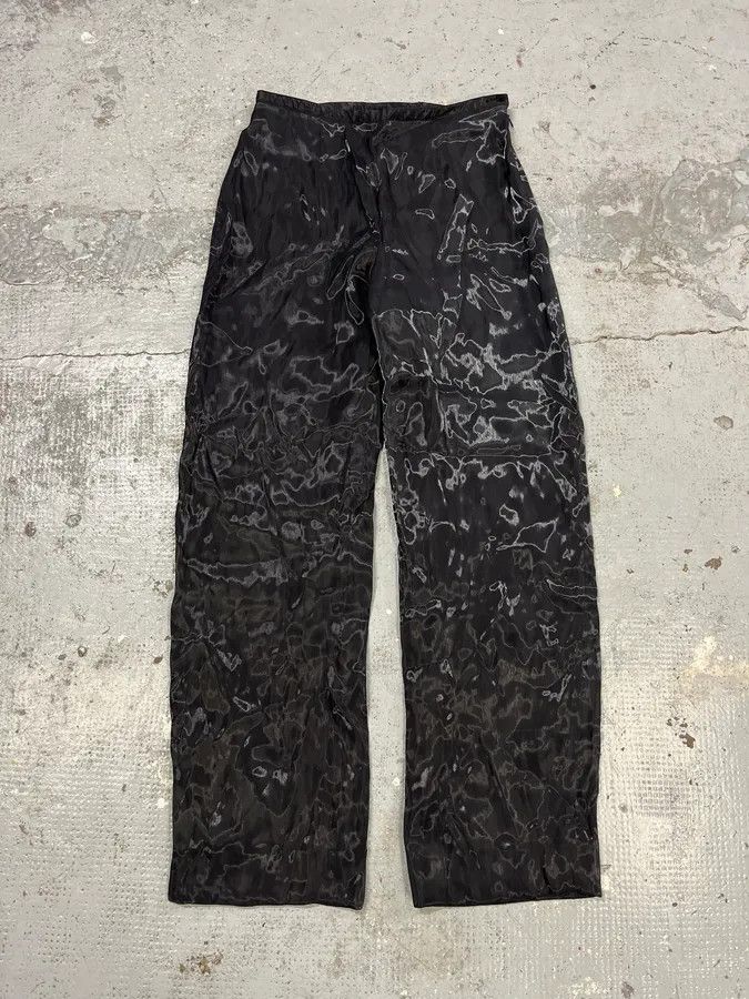 Giorgio Armani 2000s Giorgio Armani Black Satined Light Pants Size 26" / US 2 / IT 38 - 3 Thumbnail