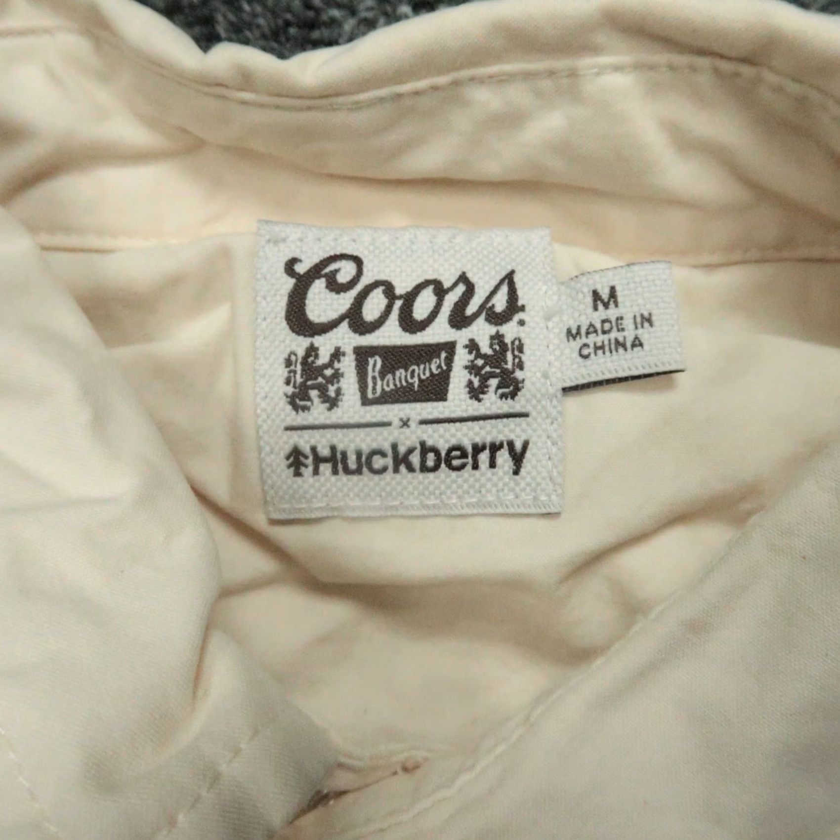 Huckberry Coors Banquet Shirt Mens Medium Beige Western Pearl Snap Long Sleeve Size US M / EU 48-50 / 2 - 3 Thumbnail