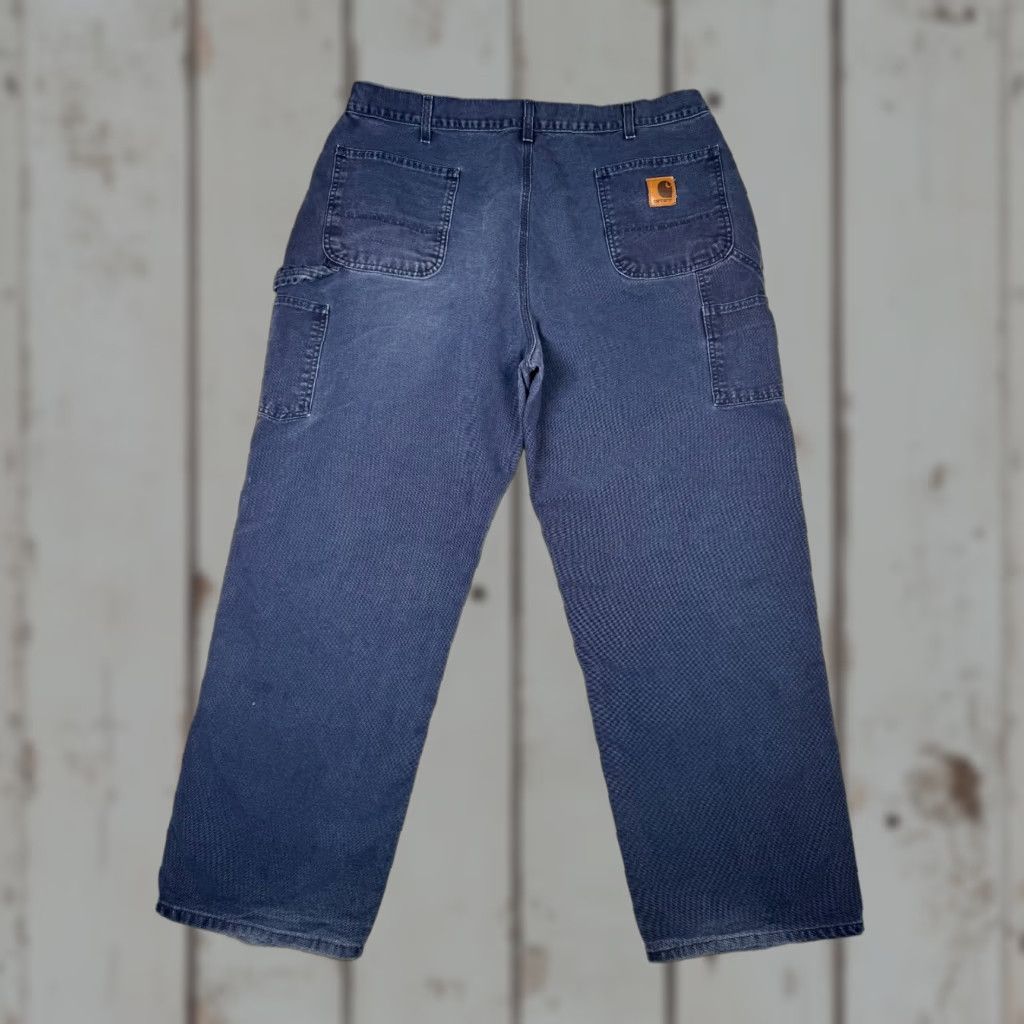 VINTAGE Carhartt Pants Carpenter Blue 42 Inseam 30 Canvas B11 MDT Mens Workwear 42x30 Size 38-30 Blue Carpenter Pant