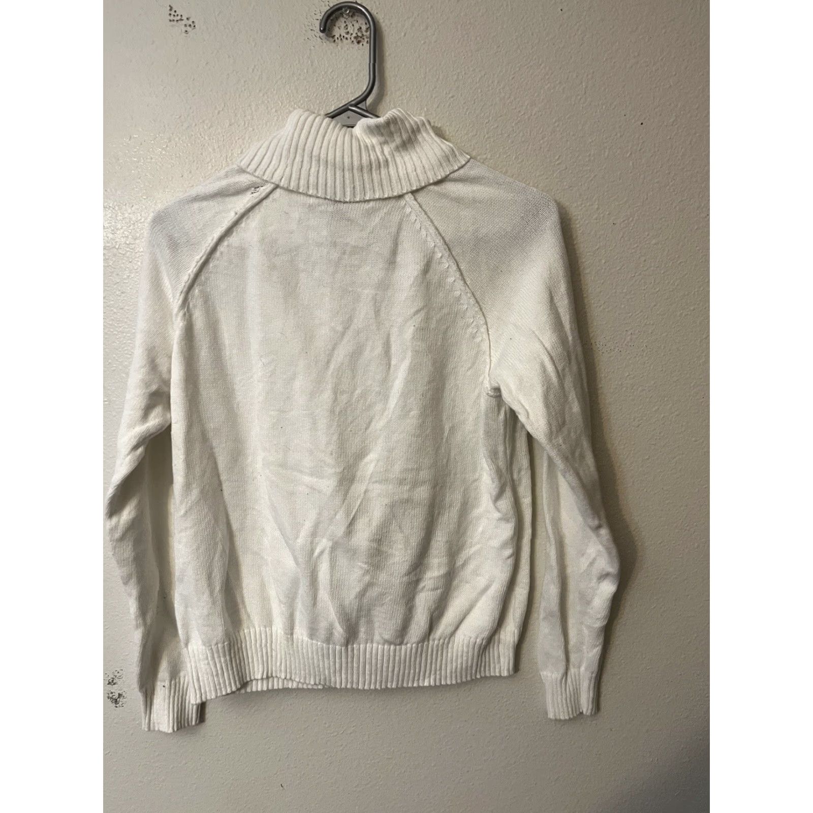 Vintage Karen Scott Sweater Shirt Woman Turtleneck M White Vintage 90s Christmas? Size M / US 6-8 / IT 42-44 - 2 Thumbnail