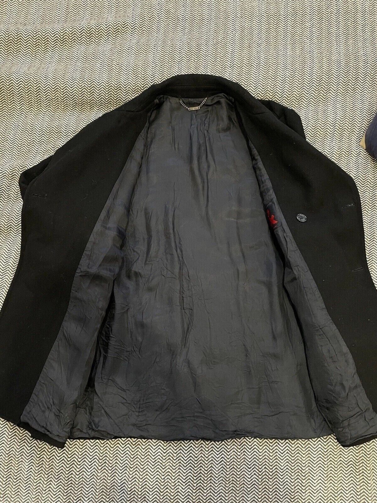 Dolce & Gabbana Dolce & Gabbana Wool Men Coat Jacket Leather Details Black Size US L / EU 52-54 / 3 - 15 Thumbnail