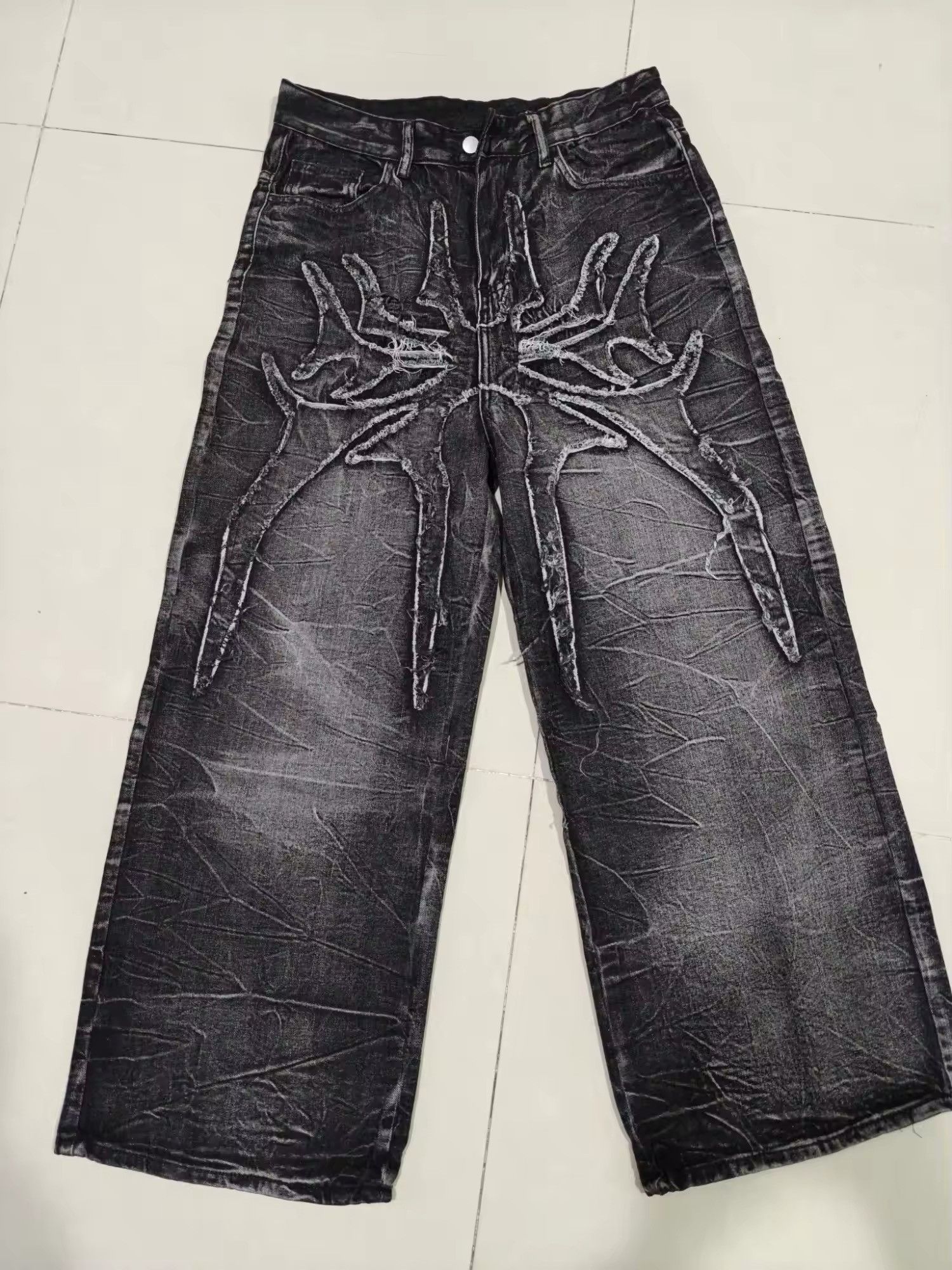 Japanese Brand Y2K Splicing embroidery baggy jeans Size US 40 / EU 56 - 5 Thumbnail