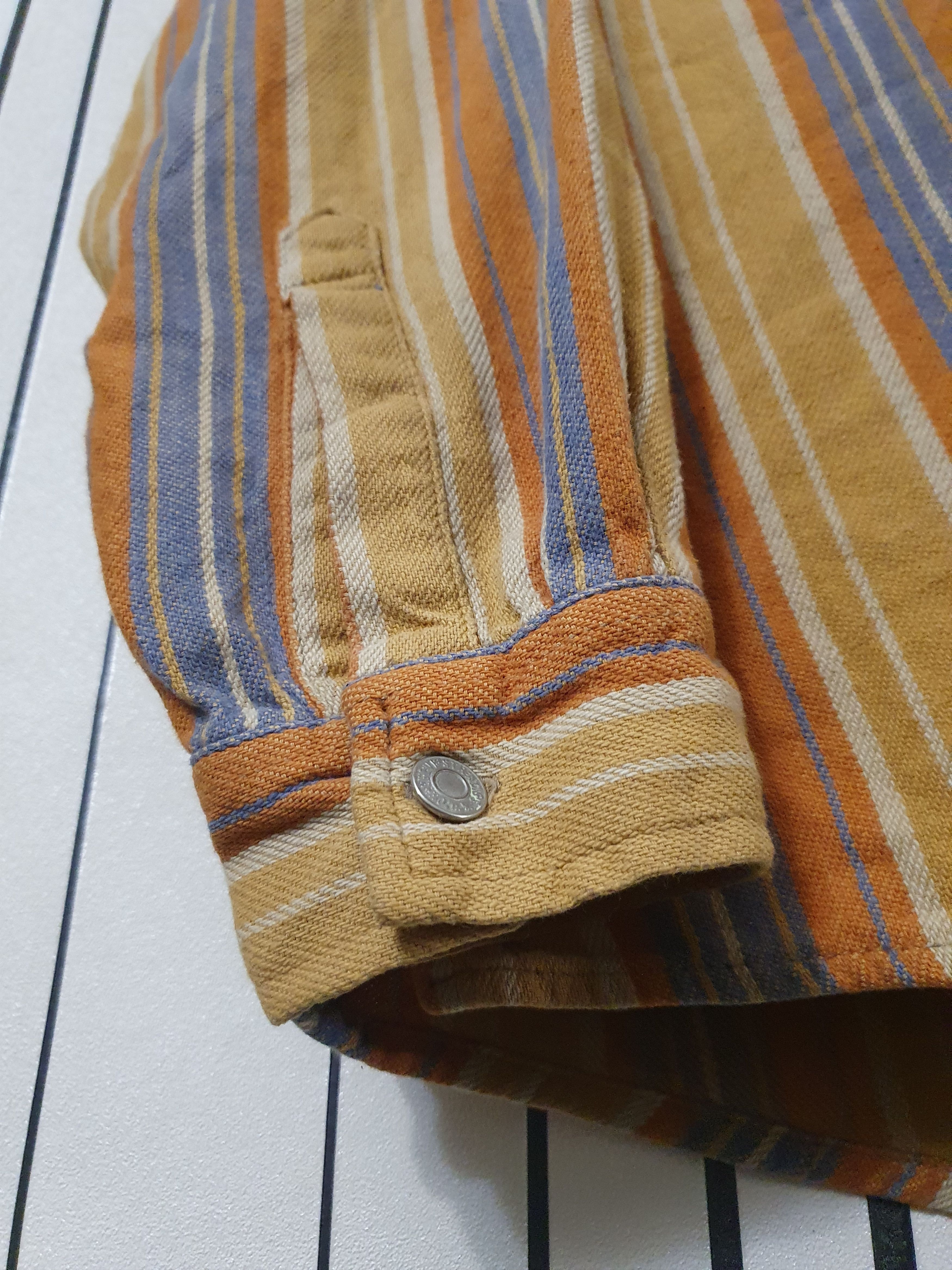 Levi's × Vintage 80's Levis Vintage Striped ZIP Double Pocket Sweatshirt Size US L / EU 52-54 / 3 - 2 Thumbnail