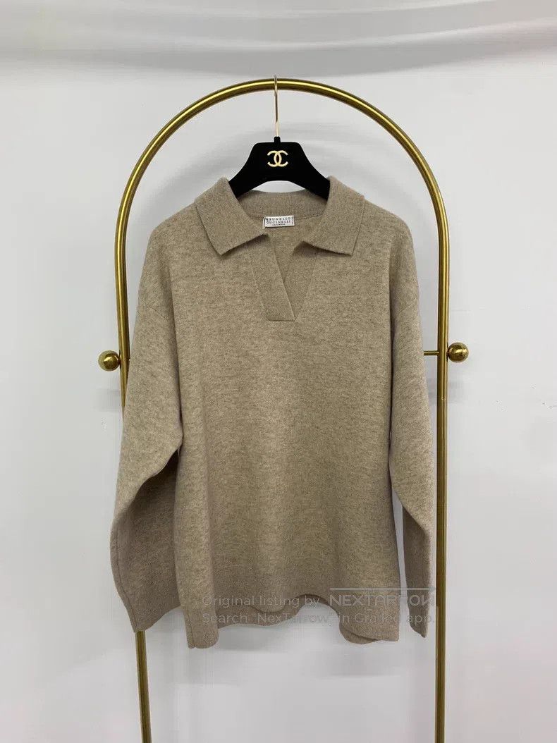 Brunello Cucinelli Brunello Cucinelli 25 Fall/Winter Lapel Cashmere Knit Swea Size S / US 4 / IT 40 - 1 Thumbnail