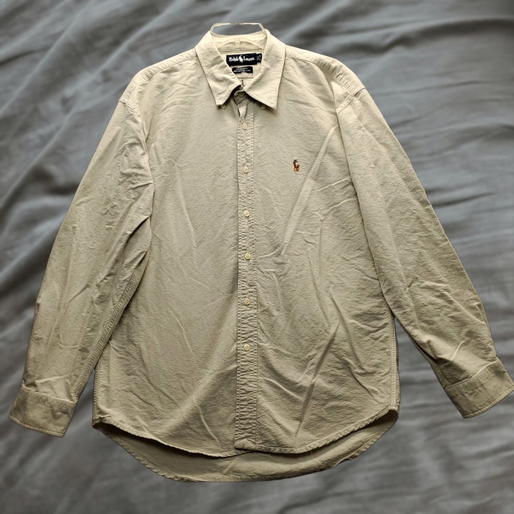 Ralph Lauren Ralph Lauren Dress Shirt Mens Size 17 Brown Oxford Long Sleeve Collared Button Down Size 46R - 1 Thumbnail