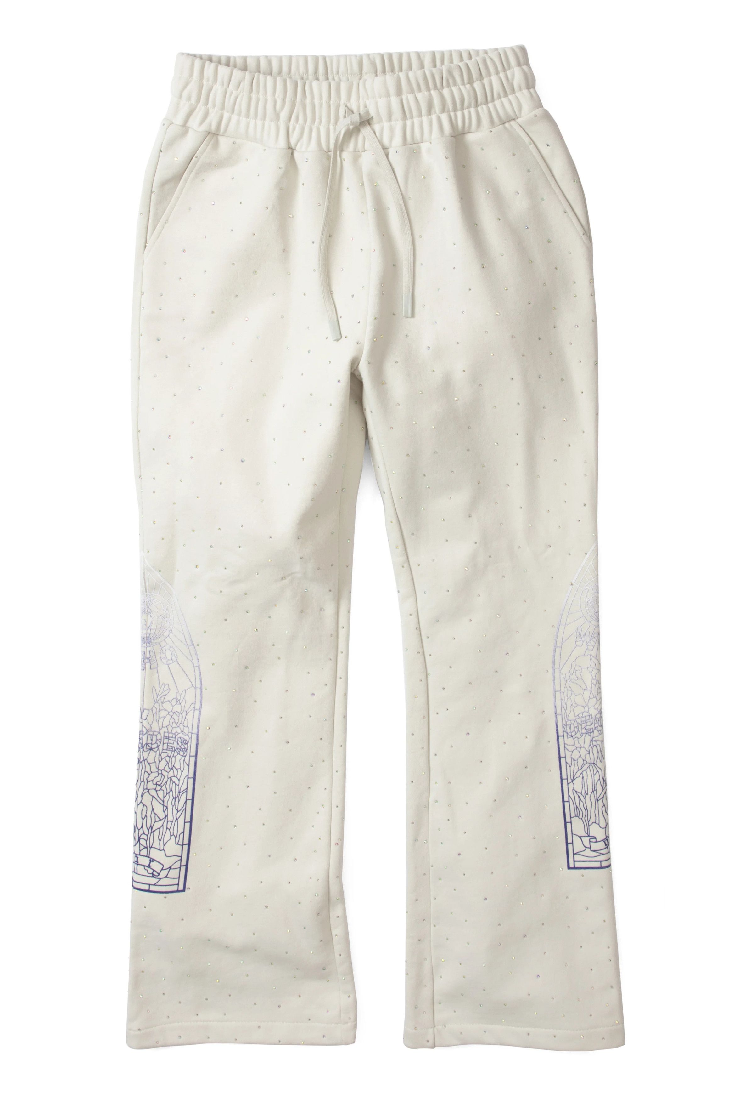 Who Decides War WDW "Stained Glass" Cream Rhinestone Sweats Size US 30 / EU 46 - 1 Preview