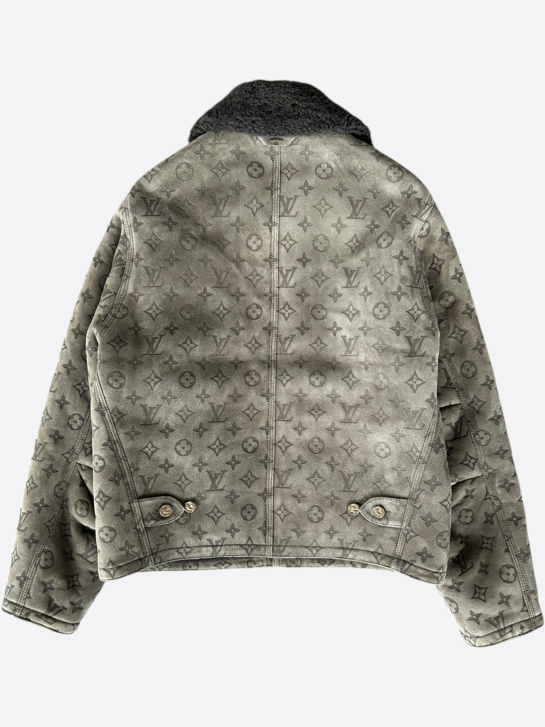 Louis Vuitton Louis Vuitton Olive Monogram Shearling Jacket Size US XL / EU 56 / 4 - 2 Thumbnail