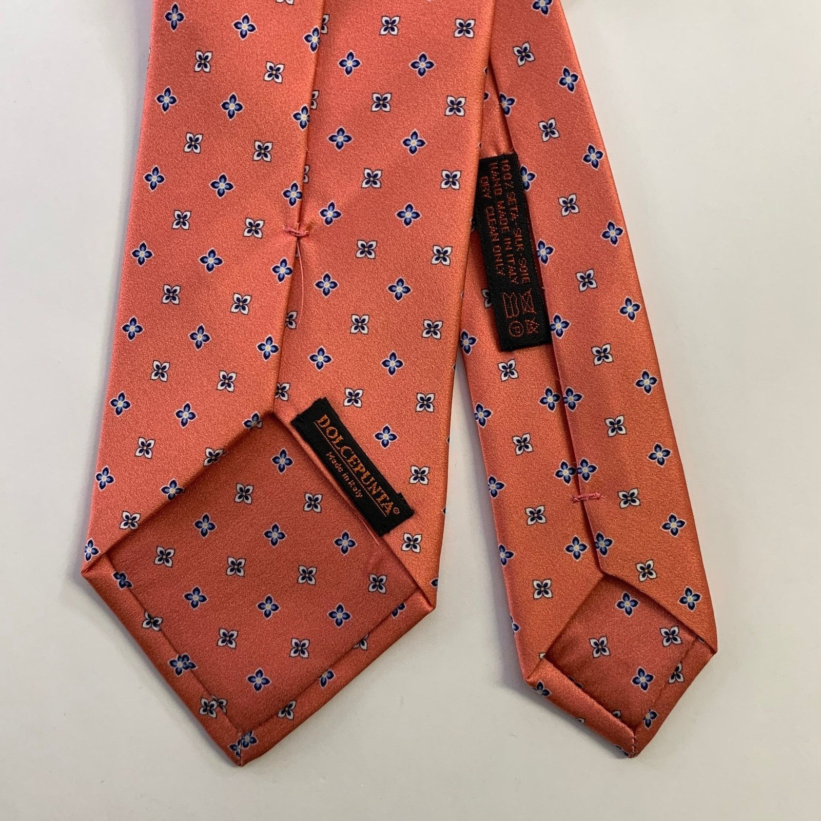 Dolcepunta DOLCEPUNTA Pink Blue Floral Silk Tie Size ONE SIZE - 2 Thumbnail