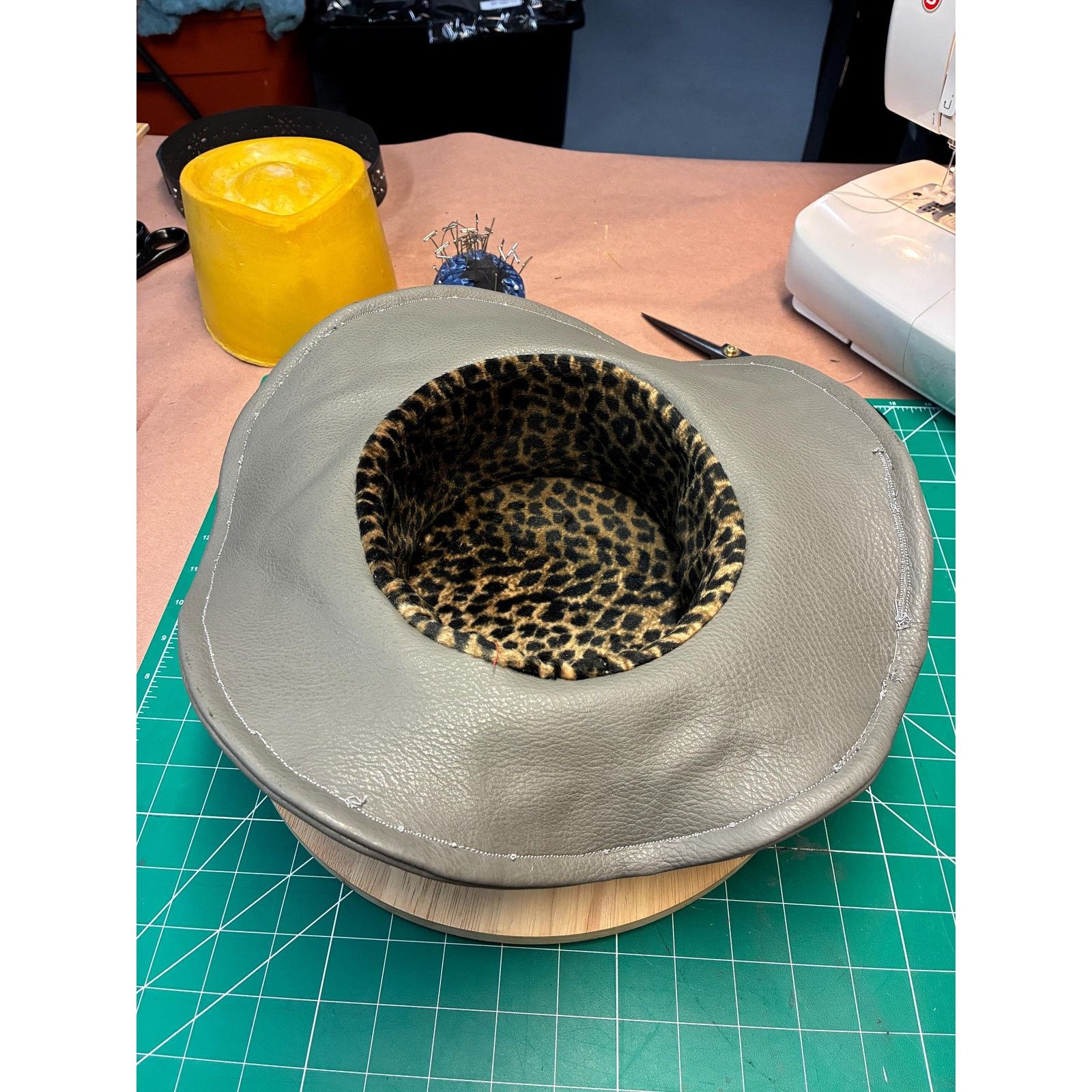 Other Handcrafted leather woodland wide brim hat – SaintArtPhilly Size ONE SIZE - 11 Thumbnail