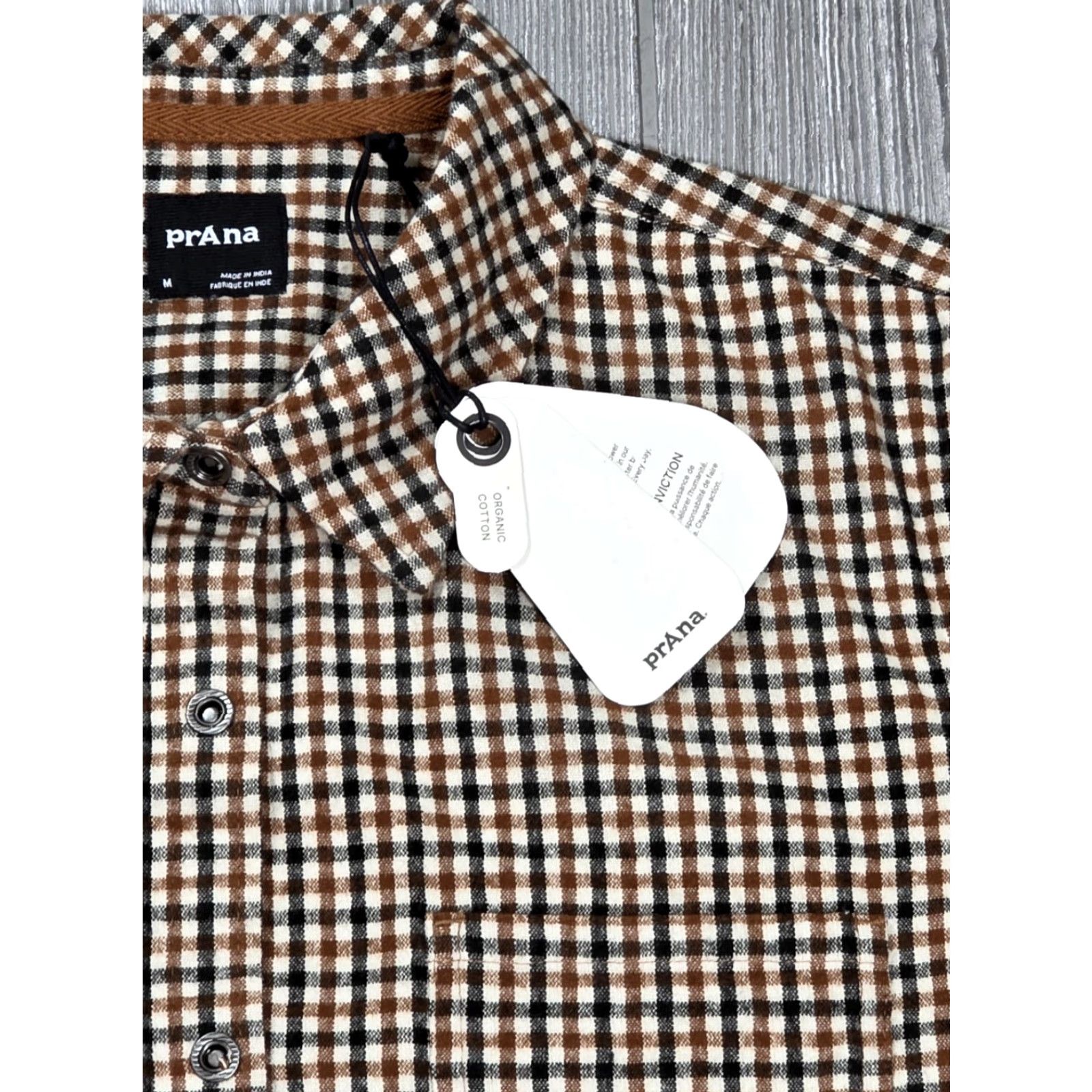 Prana PRANA Golden Canyon Flannel Organic Check Button Up Snap Shirt Tawny Women M NWT Shirts Women M Blue Plaid Snap Button-Up Casual Shirt Size M / US 6-8 / IT 42-44 - 3 Thumbnail
