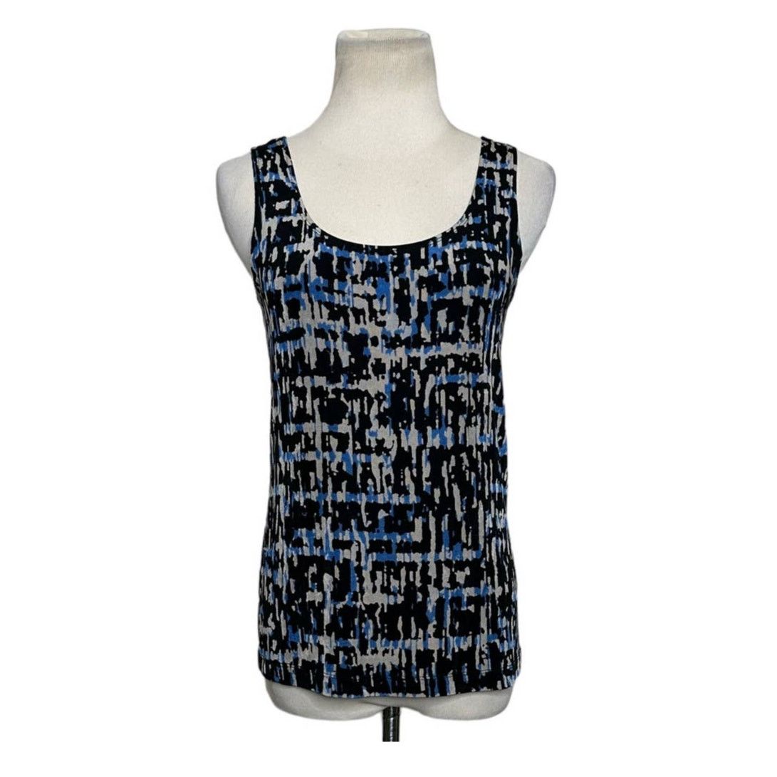 Chicos Chico's Travelers bblack blue tan top size 0 - small Size S / US 4 / IT 40 - 1 Thumbnail