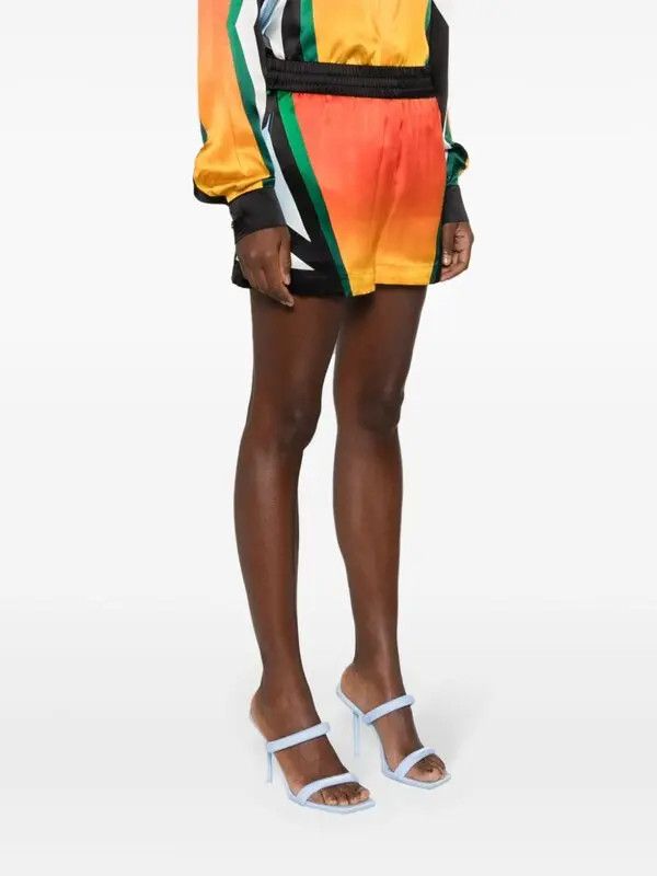 Casablanca o1mle0326 Drawstring Silk Shorts Casa Moto Sport Multicolor Size US 30 / EU 46 - 3 Thumbnail