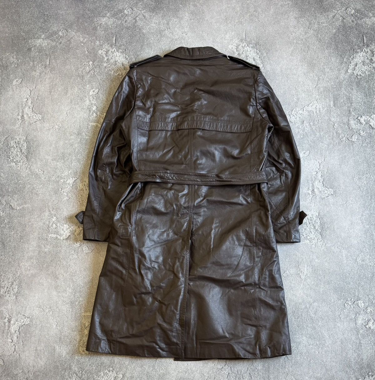 Genuine Leather Retro 52size vintage leather brown coat jacket + lining 90s Size US L / EU 52-54 / 3 - 15 Thumbnail