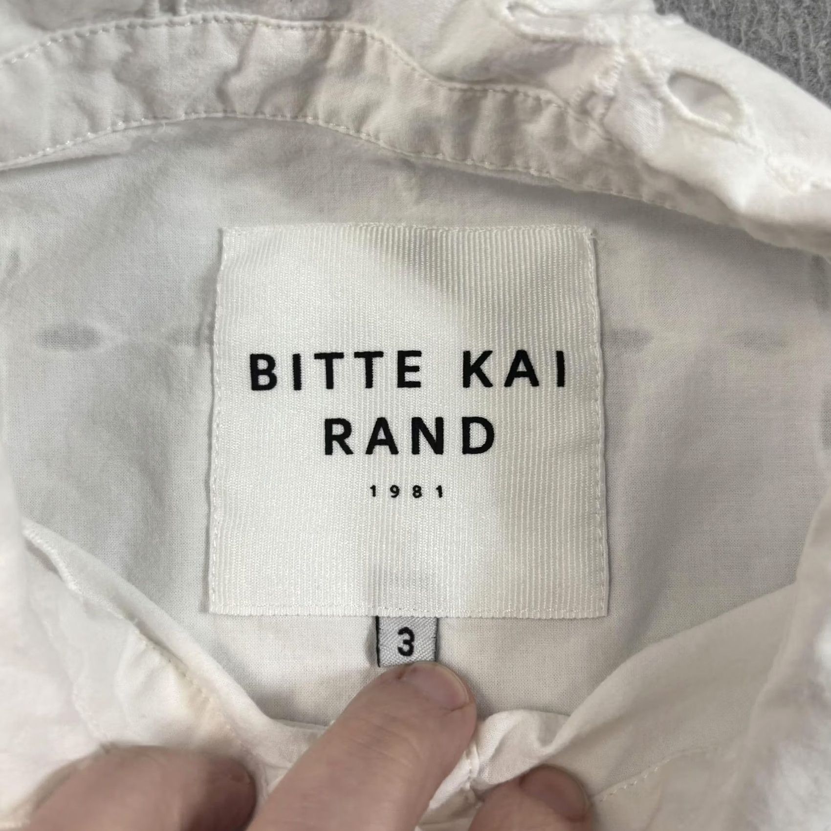 Vintage Bitte Kai Rand Dress Women XL White Eyelet Organic Cotton Boho Shirt Dress 3/4 Sleeve Casual Midi A-line 100% Cotton Size XL / US 12-14 / IT 48-50 - 3 Thumbnail