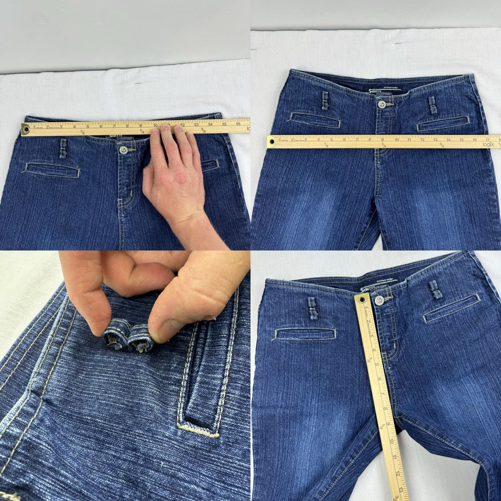 Vintage Vintage Squeeze Stephen Hardy Flared Jeans Womens 9/10 Blue Grunge Y2K Hipster Punk Size 30" / US 8 / IT 44 - 8 Thumbnail