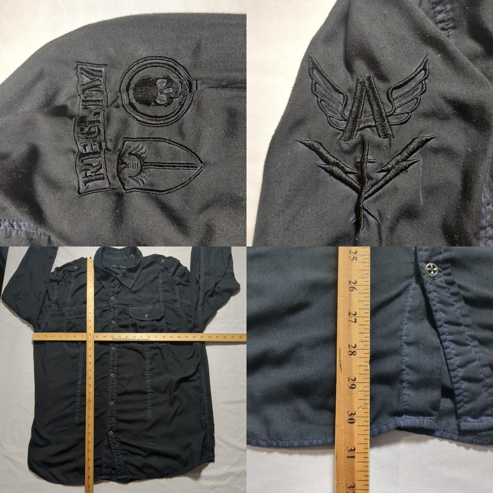 Affliction Affliction Black Premium Button-Down Shirt Embroidered Long Sleeve 2XL Mens Black Size US XXL / EU 58 / 5 - 8 Thumbnail