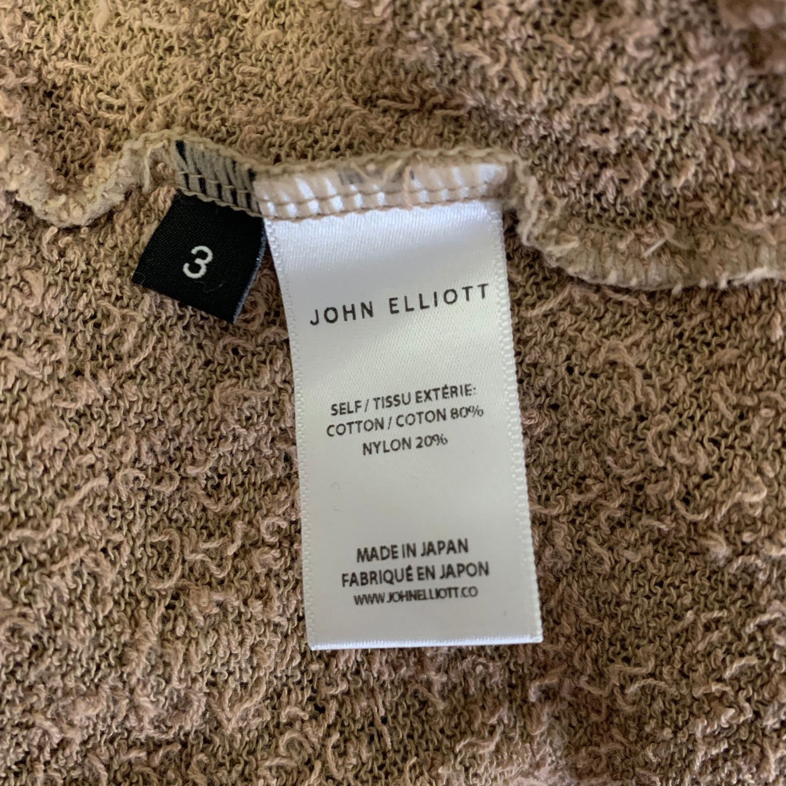John Elliott L Camel Textured Cotton Nylon Boat Neck Pullover Size US L / EU 52-54 / 3 - 5 Thumbnail