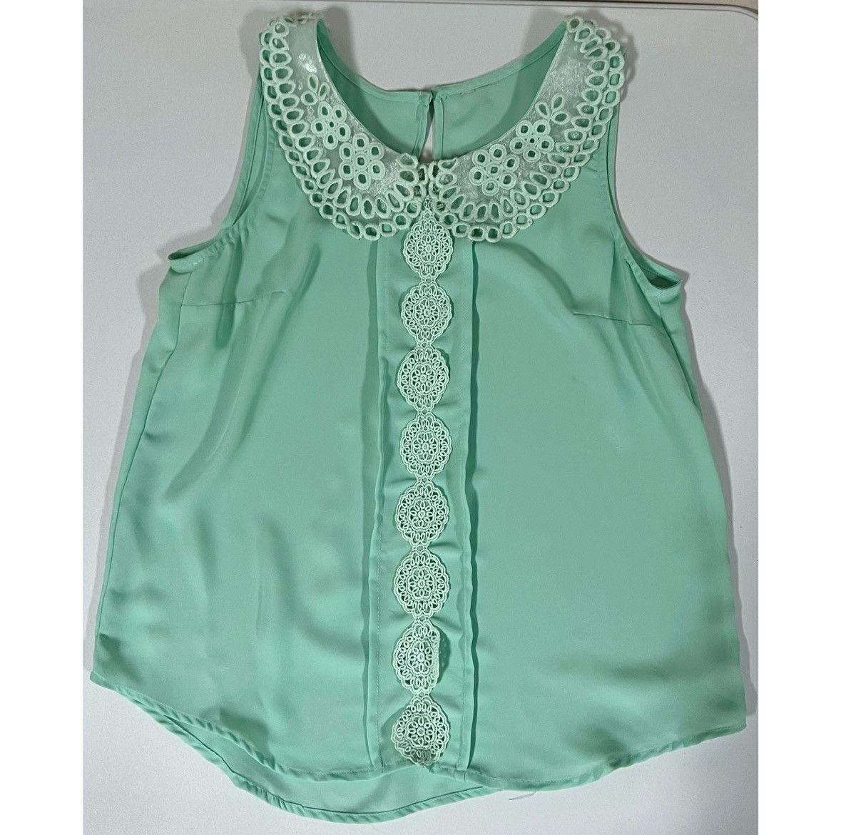 Vintage Mint Green Floral Paisley Collared Top Shirt Blouse XS 🪷✨ Size XS / US 0-2 / IT 36-38 - 1 Thumbnail