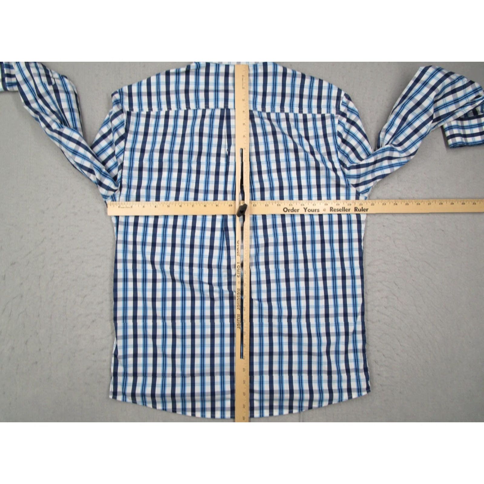 johnnie-O johnnie-O Shirt Men Medium Blue Check PREP-FORMANCE Button-Up Casual Work Size US M / EU 48-50 / 2 - 7 Thumbnail