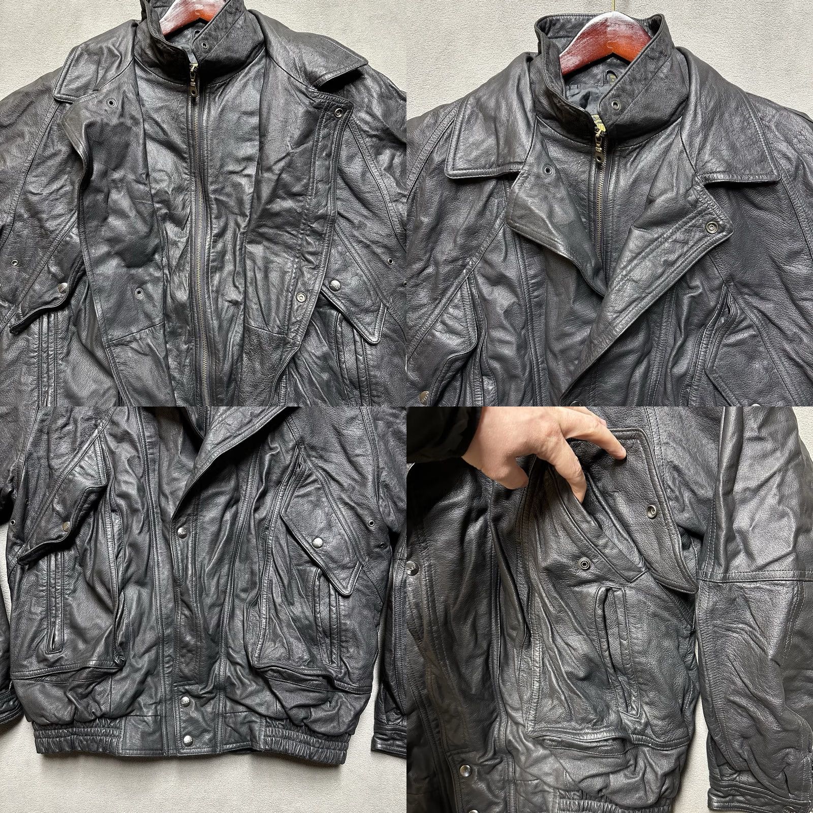 Vintage VINTAGE Adler Jacket Mens XLT Black Full Zip Pockets Quilted Bomber Leather EUC Size US XL / EU 56 / 4 - 8 Thumbnail