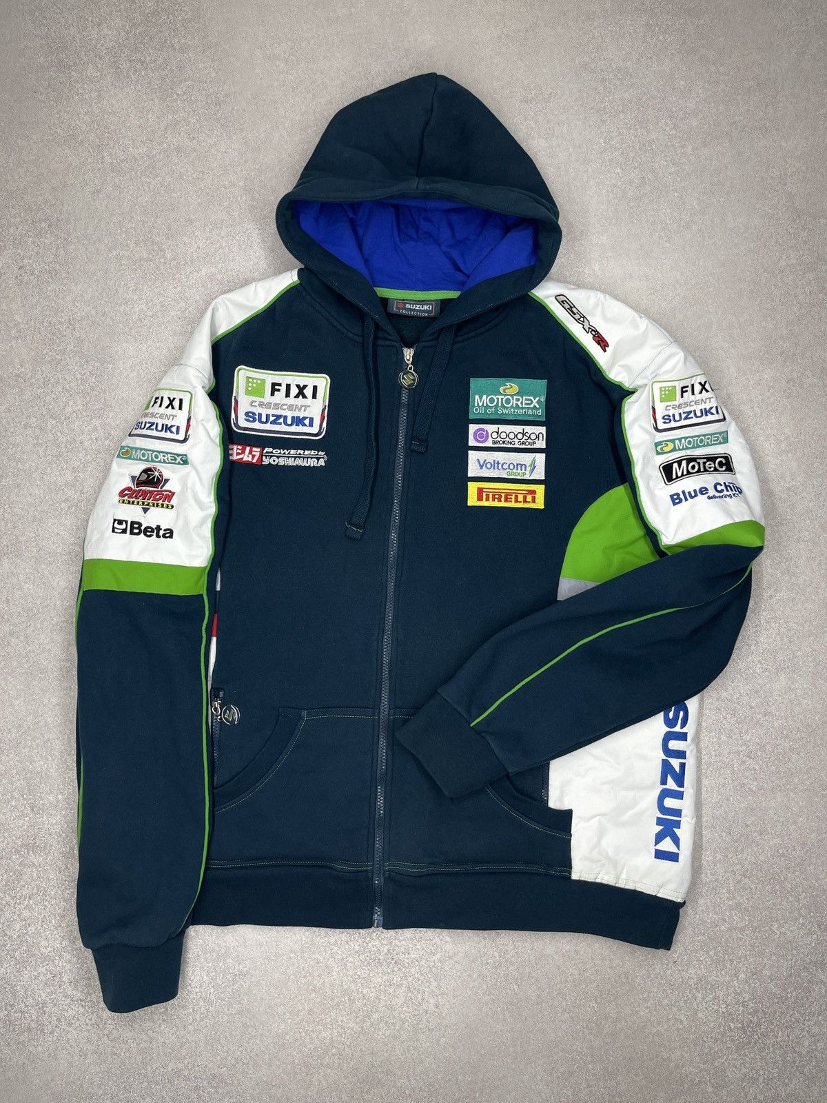 Formula 1 Suzuki Fixi Crescent Racing Superbike Team Hoodie Yoshimura Size US L / EU 52-54 / 3 - 3 Thumbnail