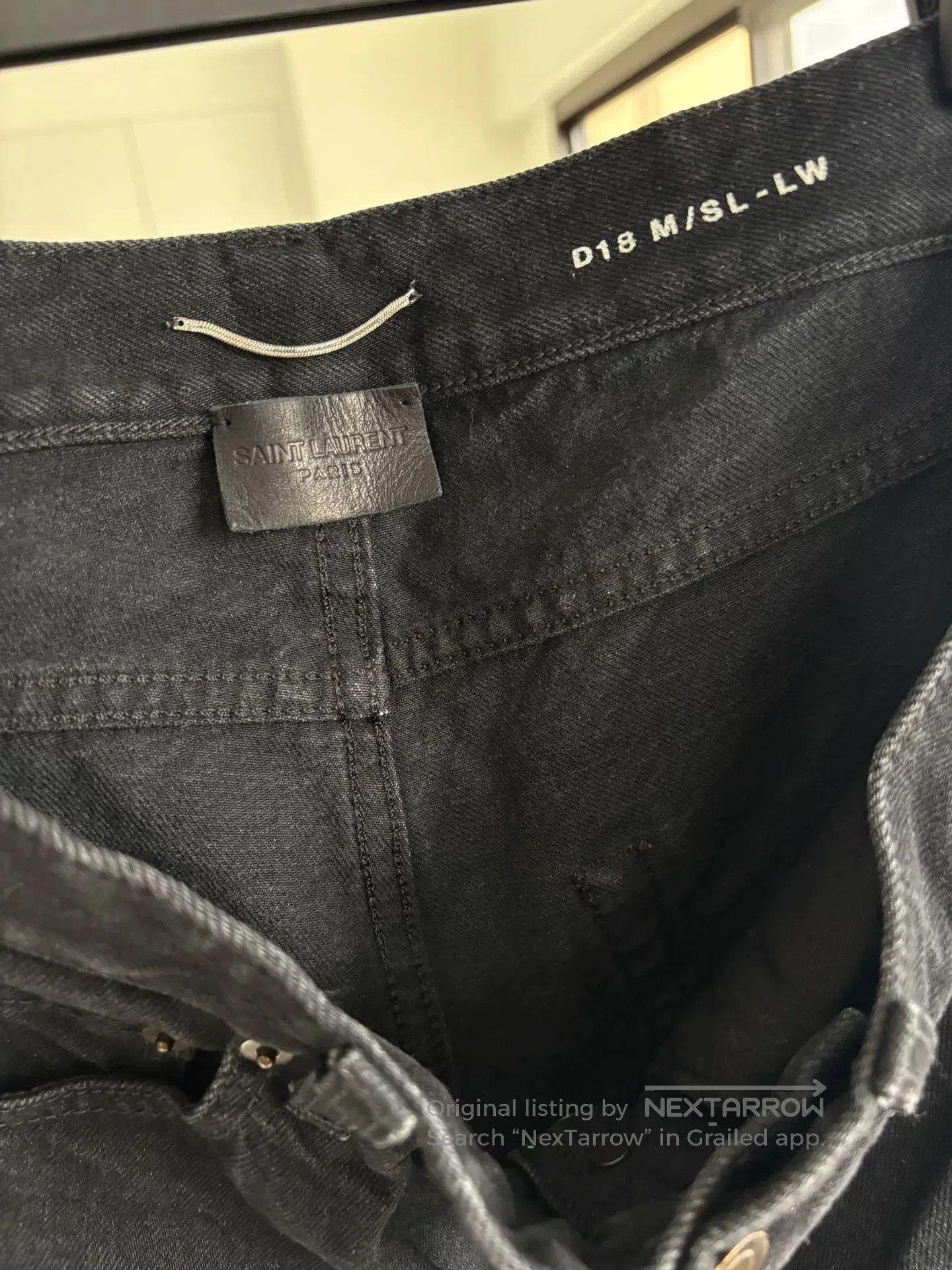 Saint Laurent Paris Saint Laurent Black Denim Slim Pants. Size US 30 / EU 46 - 4 Thumbnail