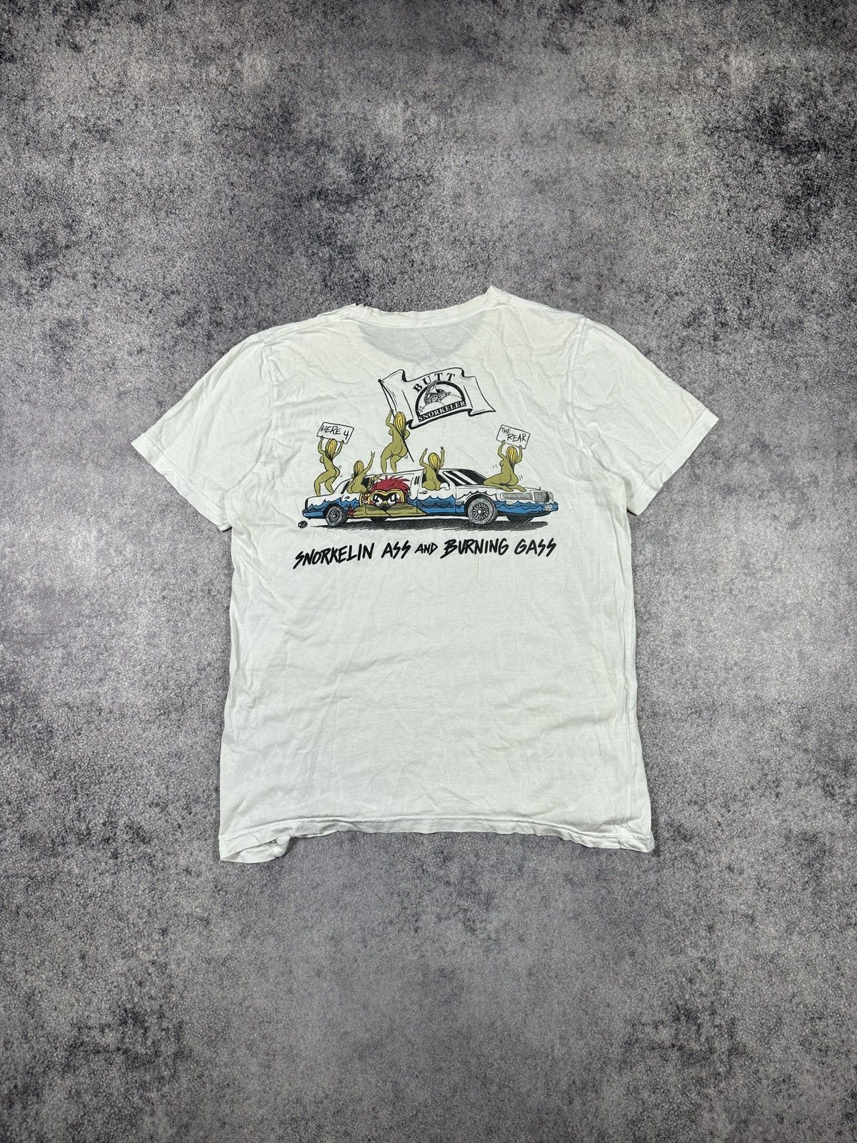 Vintage Y2K Butt Snorkeller Logo Girls T-shirt Streetwear Rare L Size US L / EU 52-54 / 3 - 1 Thumbnail