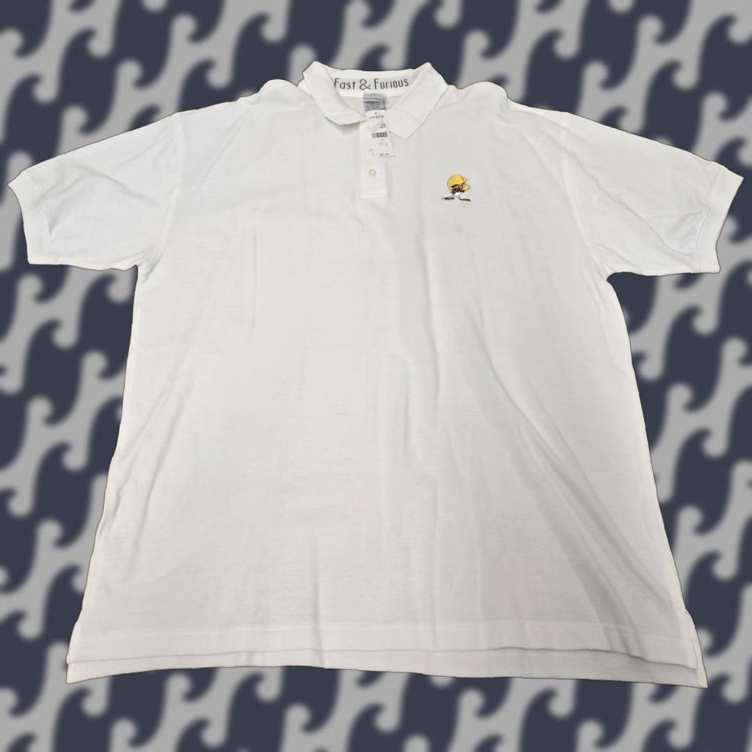 Vintage Warner Bros Polo Shirt Mens 2XL White Speedy Gonzales Embroidered Fast & Furious Size US XXL / EU 58 / 5 - 1 Thumbnail