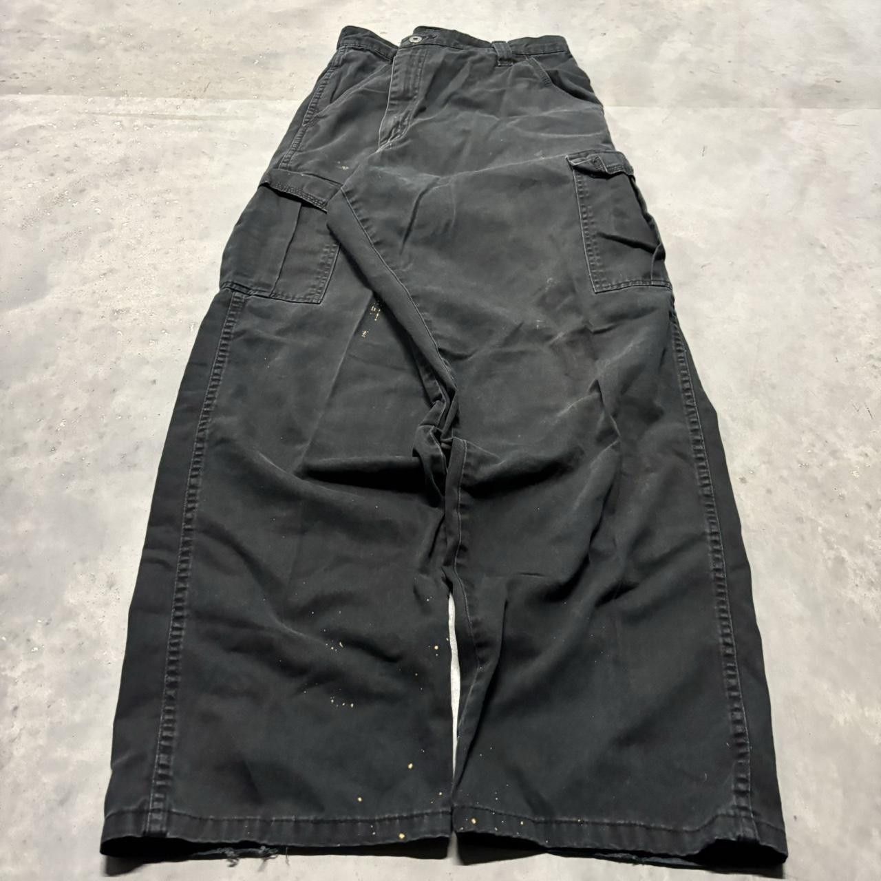 Japanese Brand × Vintage Crazy Vintage Y2K/2000s Baggy Black Streetwear Skater Cargo Pants! Size US 36 / EU 52 - 3 Thumbnail