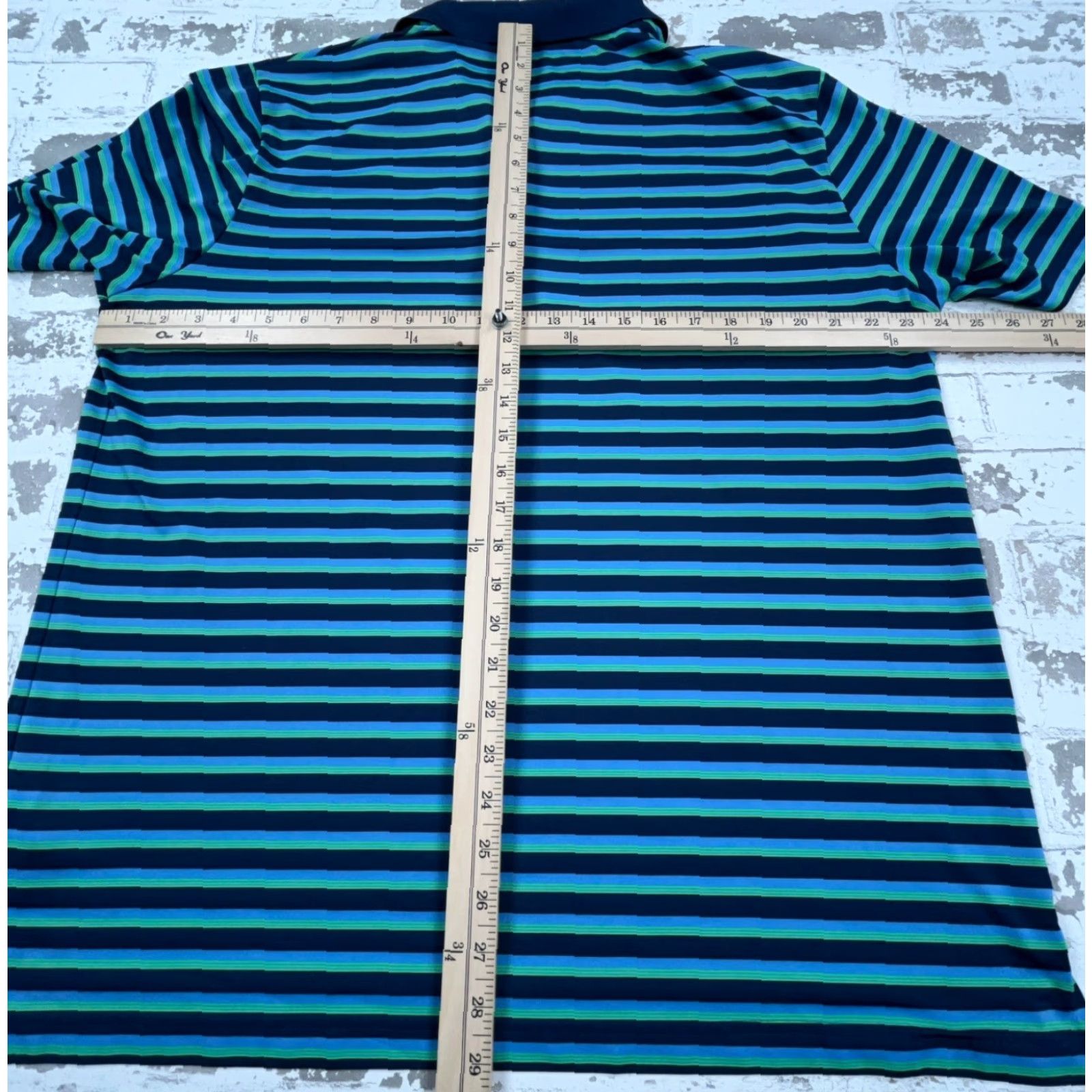 Adidas Adidas Polo Shirt Men XL Blue Green Striped Performance Golf Tennis ClimaCool Size US XL / EU 56 / 4 - 6 Thumbnail