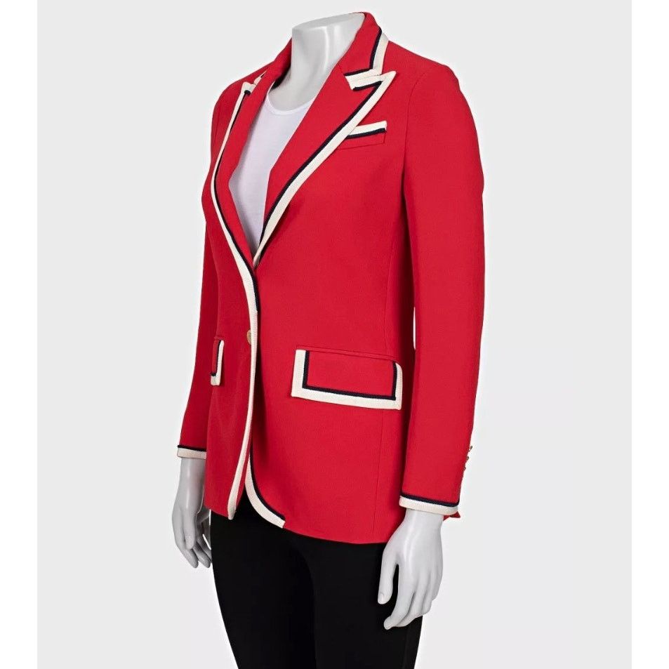 Gucci Gucci Red Fitted Jacket Contrast Trim IT38 XS Size XS / US 0-2 / IT 36-38 - 2 Thumbnail
