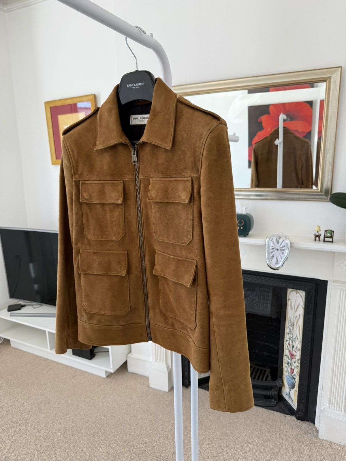 Hedi Slimane × Saint Laurent Paris FW13 Saint Laurent Goat Leather Tan Suede Jacket Size US M / EU 48-50 / 2 - 3 Thumbnail